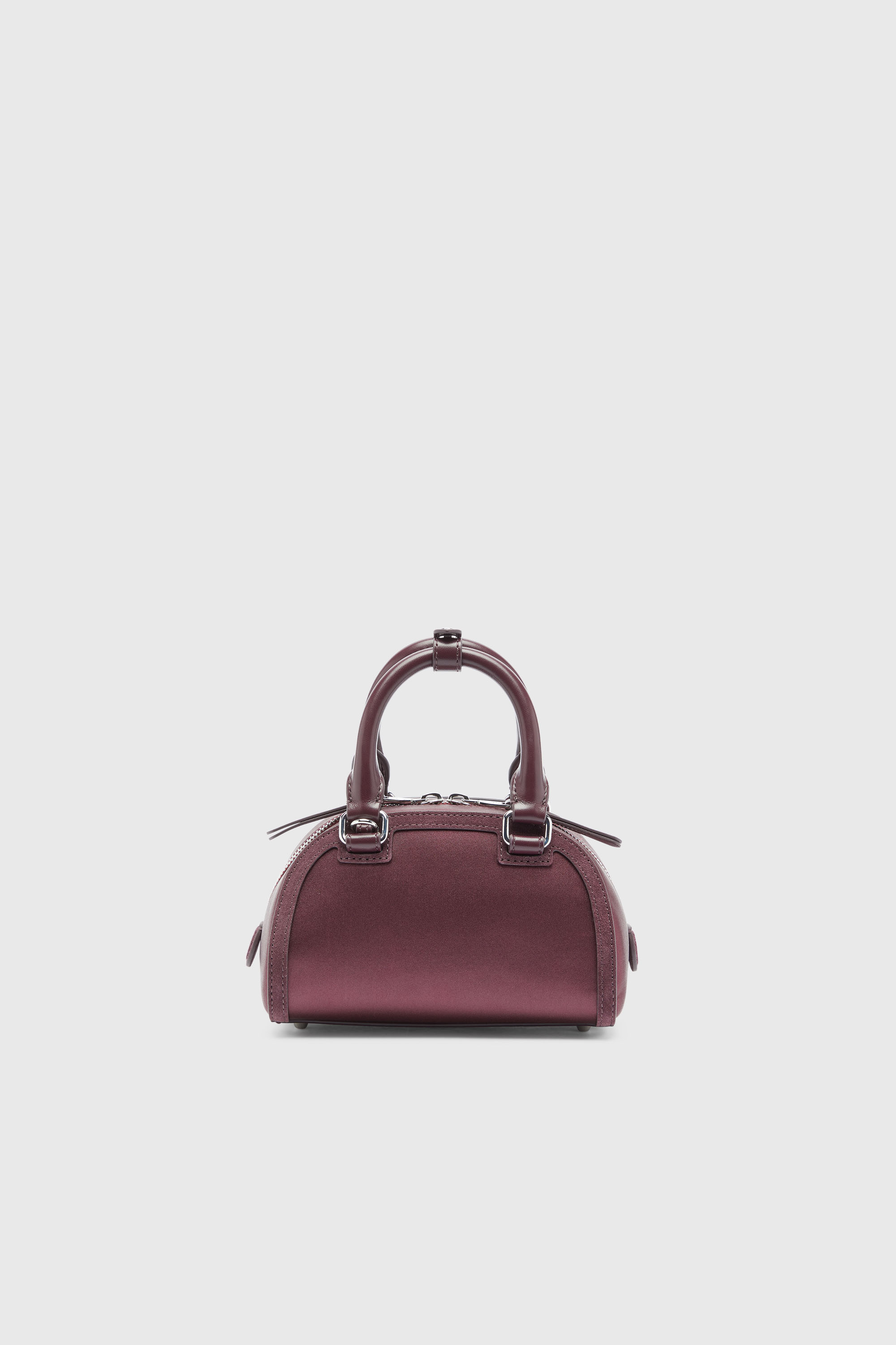 Diesel - 1DR DOME CROSSBODY, 1DR Dome - Petit sac bandouli&egrave;re en satin et su&egrave;de Femme in Rouge - 3