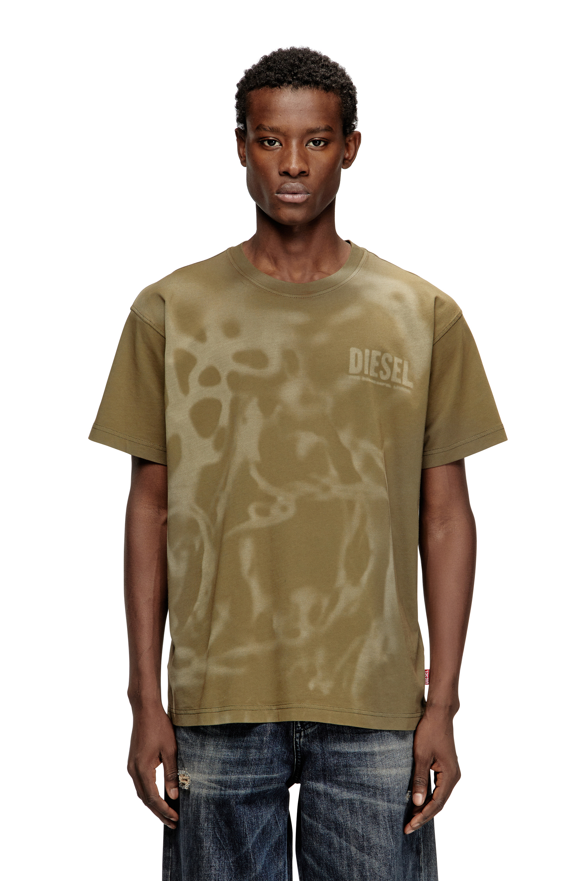 Diesel - T-NORM-V7, T-shirt en coton avec impression laser Homme in Beige - 3