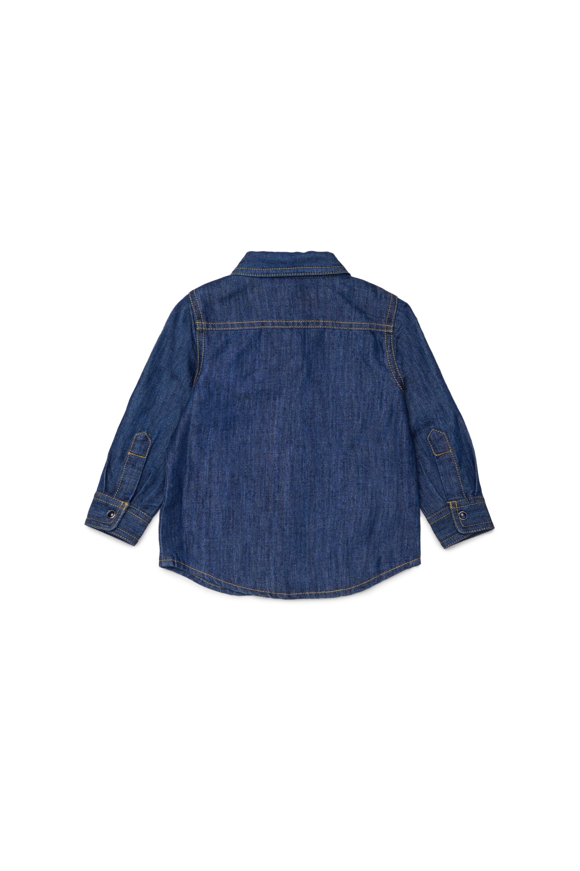 Diesel - CARTOB, Chemise en denim avec broderie logo Homme in Bleu - 2