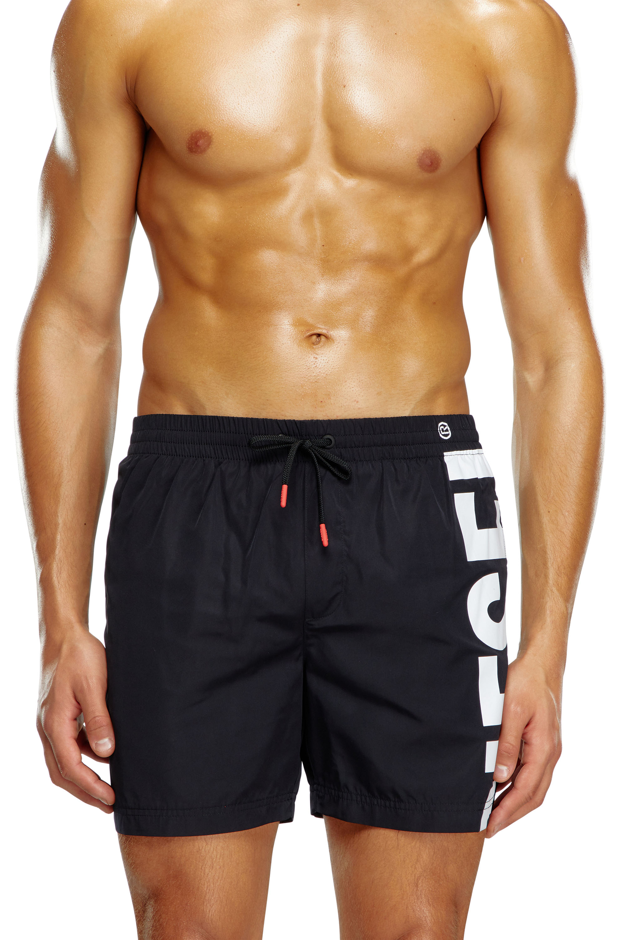 Diesel - BMBX-RIO-41, Boardshort avec logo imprimé sur le côté Homme in Noir - 1