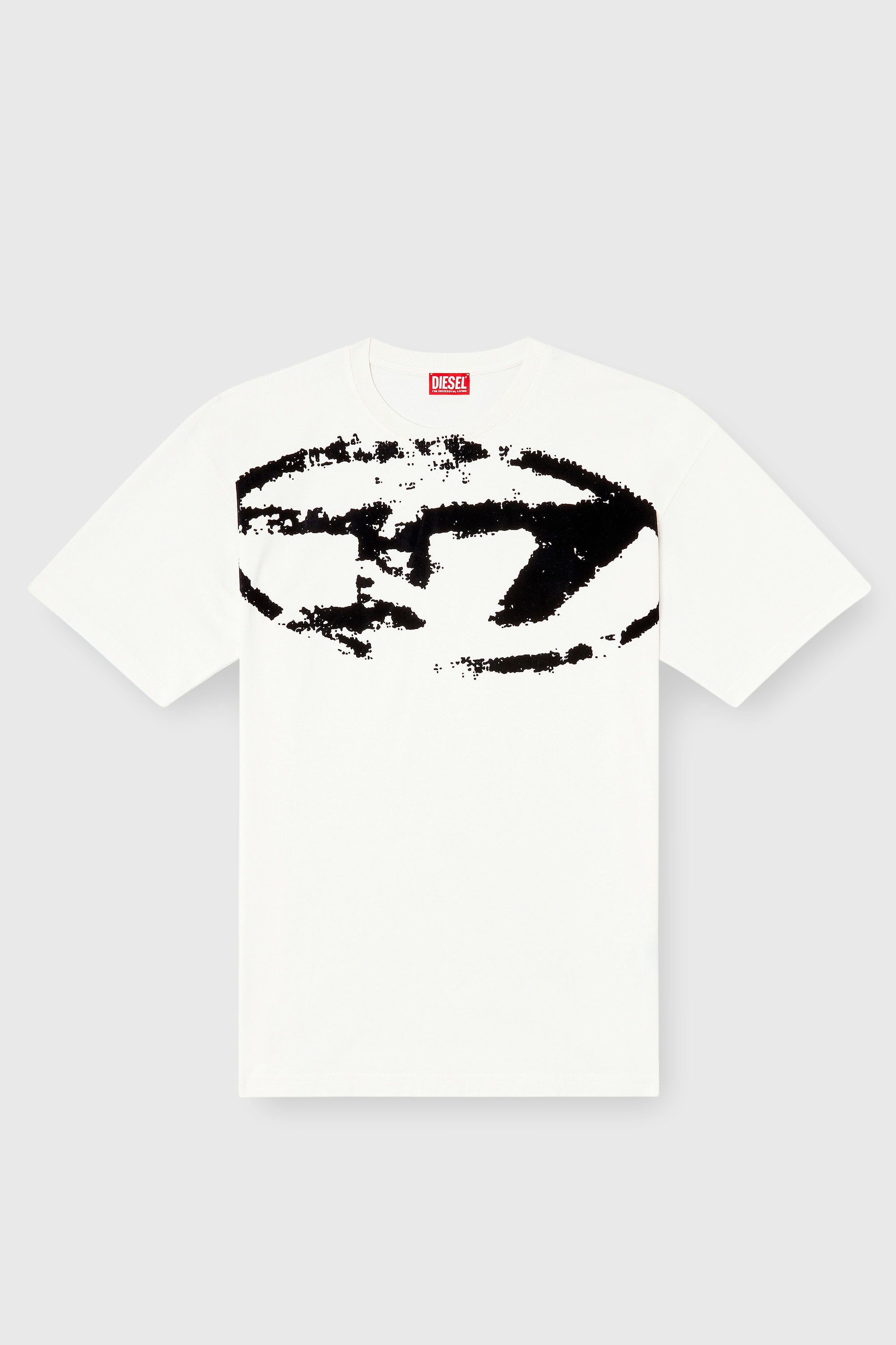 Diesel - T-BOXT-N14, T-shirt avec logo floqu&eacute; effet vieilli Homme in Blanc - 2