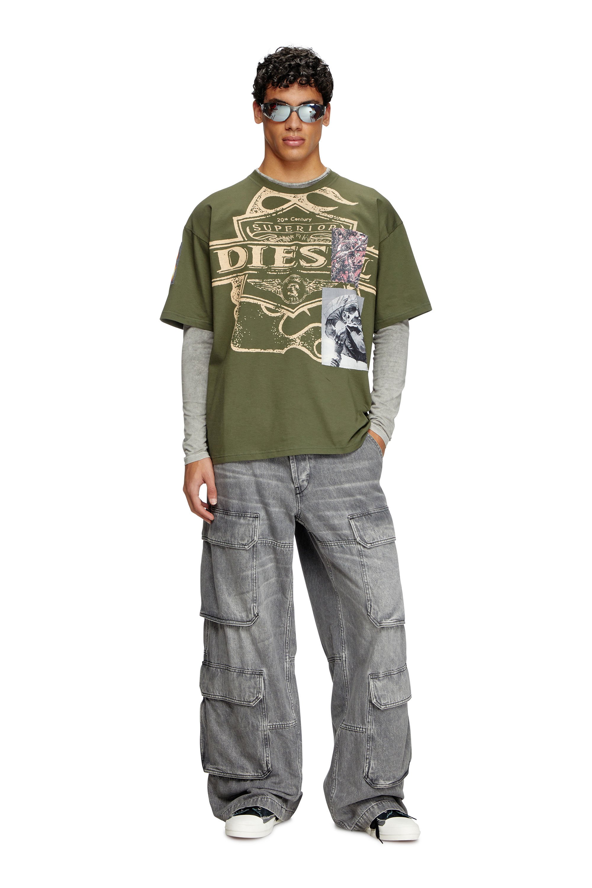 Diesel - T-BOXT-SLITS-R8, T-shirt avec empiècement Homme in ToBeDefined - 2