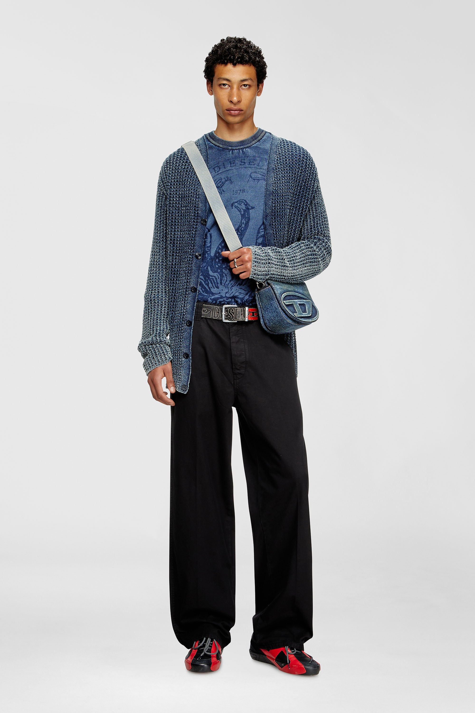 Diesel - S-SLANTE-D LOW, S-Slante-D-Baskets en daim et cuir avec logo D Homme in Polychrome - 2