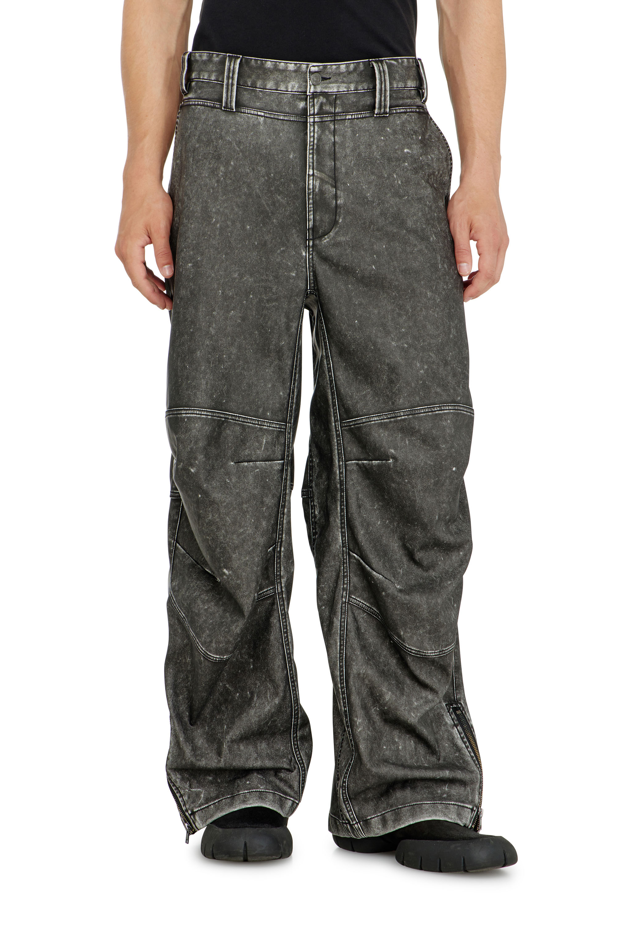 Diesel - P-DELLY-NJCJ, Pantalon en mati&egrave;re contrecoll&eacute;e effet us&eacute; Homme in ToBeDefined - 2