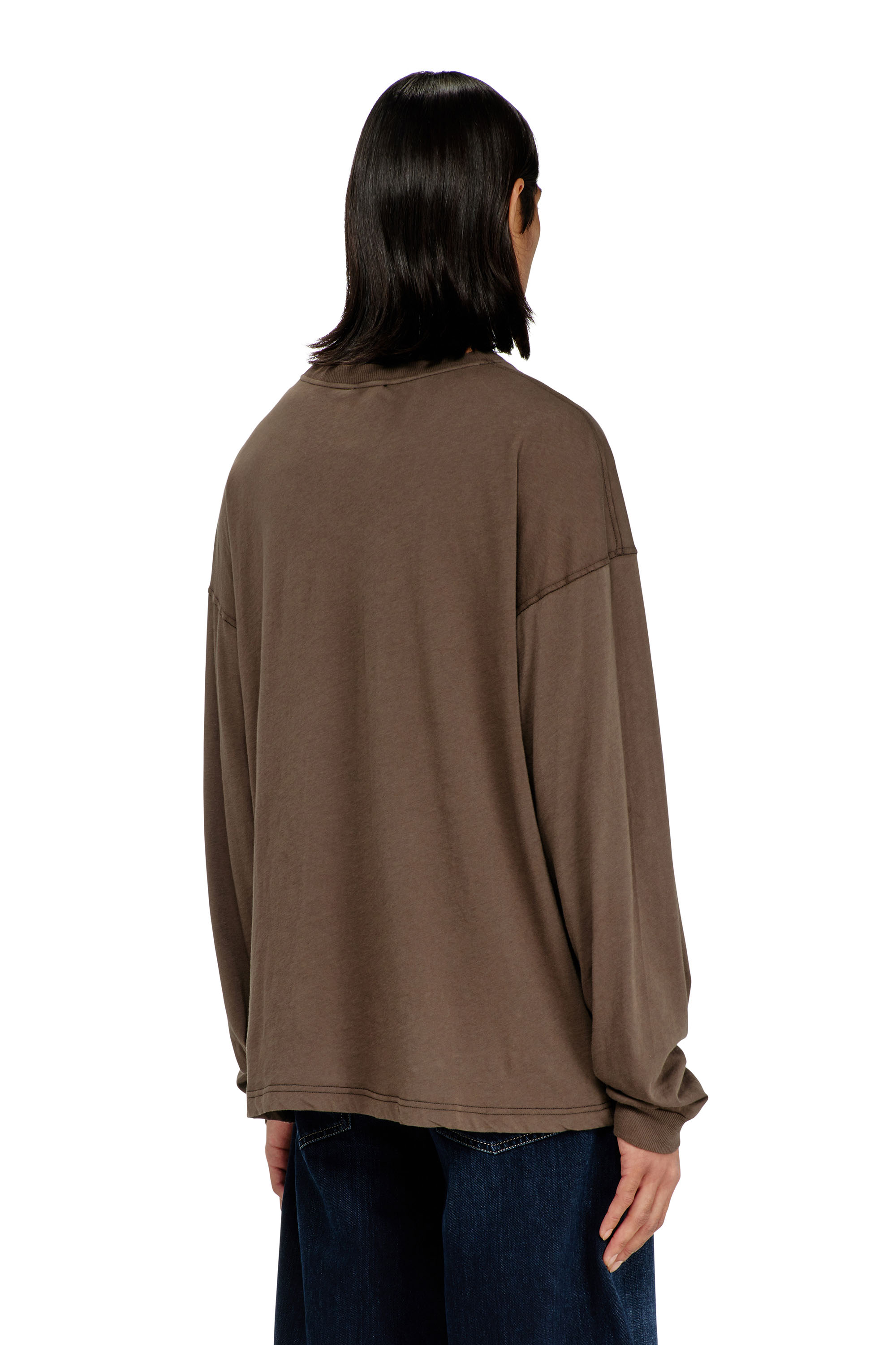 Diesel - T-BOXT-LS-AA1, T-shirt &agrave; manches longues avec motif Phoenix Homme in Marron - 4