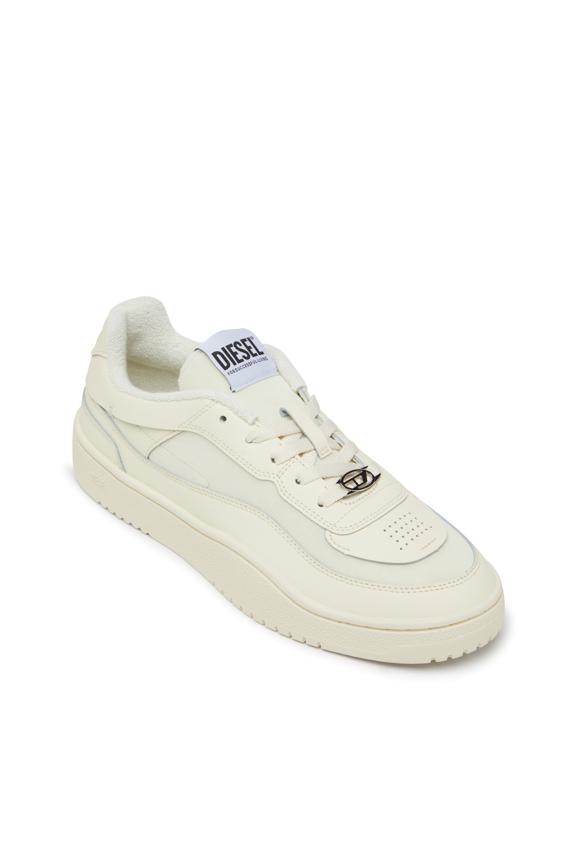 Diesel - S-OVAL SKATE LOW, S-Oval Skate-Sneakers en cuir avec empiècements en tissu Homme in Beige - 6