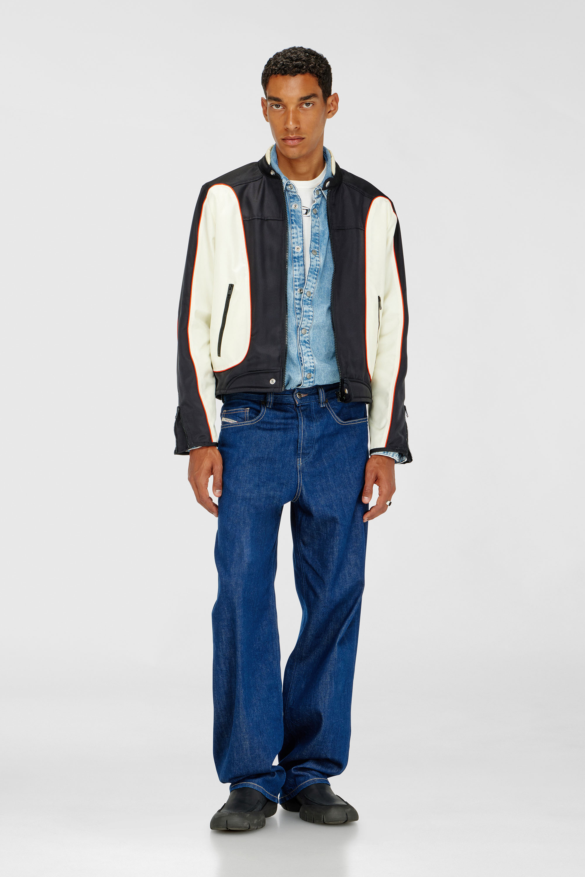 Diesel - J-BLINK-A, Veste biker color-block avec passepoil Homme in Polychrome - 2