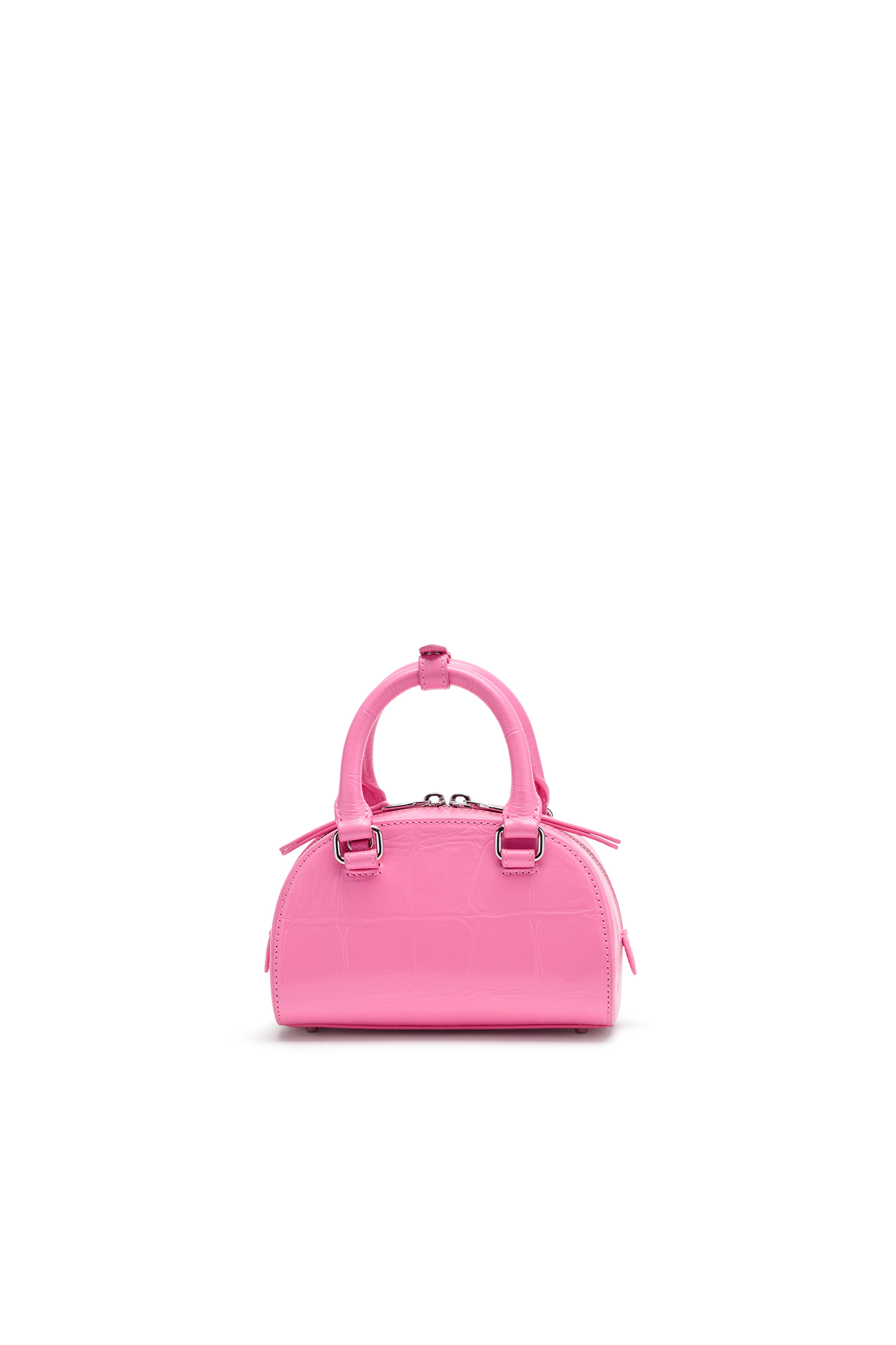Diesel - 1DR DOME CROSSBODY, 1DR Dome-Mini sac bowling en cuir effet croco Femme in Rose - 3