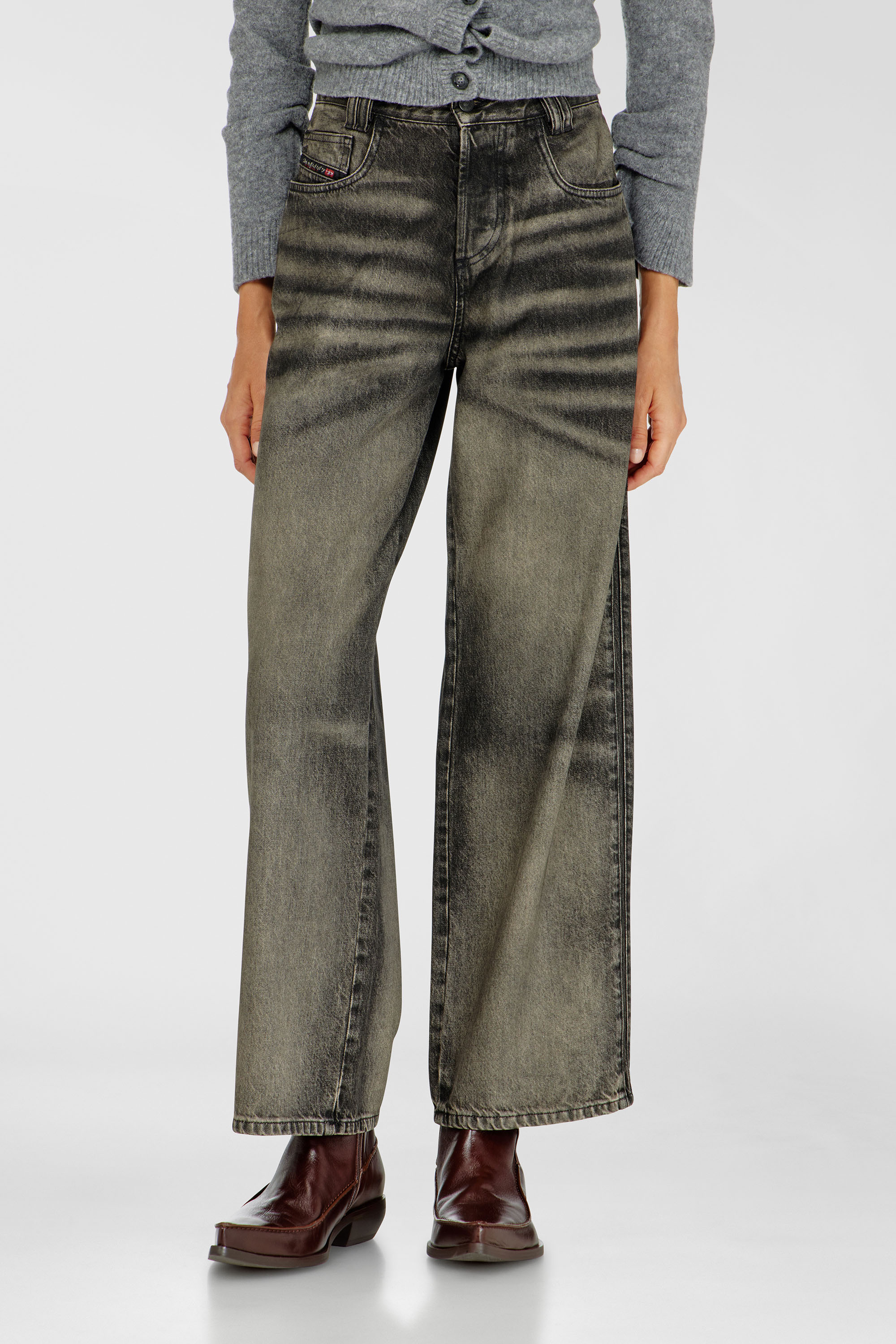Diesel - Relaxed Jeans 1982 D-Hakou 09R33 Mixte, Noir/Gris fonc&eacute; - Image 6