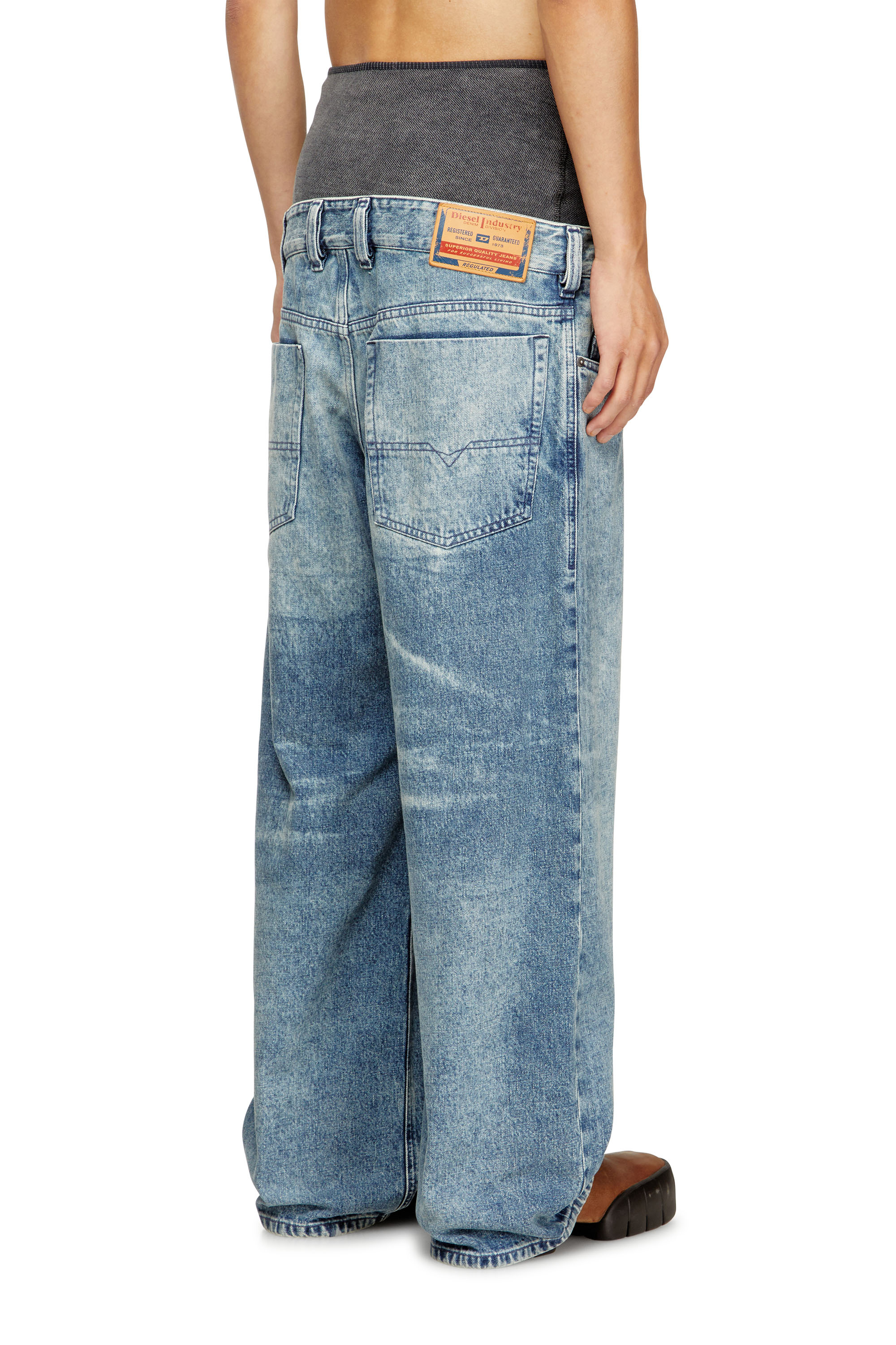 Diesel - Relaxed Jeans D-Eni 09N97 Homme, Bleu moyen - Image 4