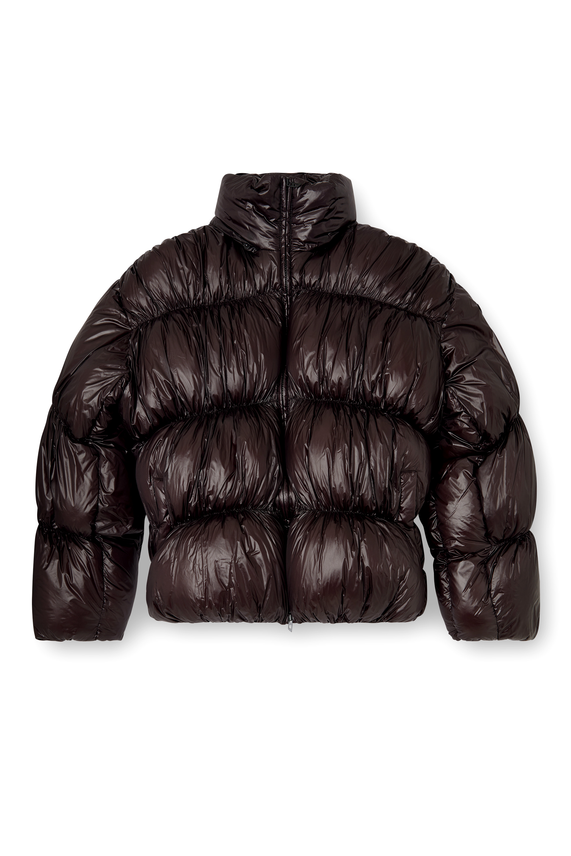 Diesel - W-CHOCO, Doudoune à capuche avec effet bulles Homme in Noir - 3