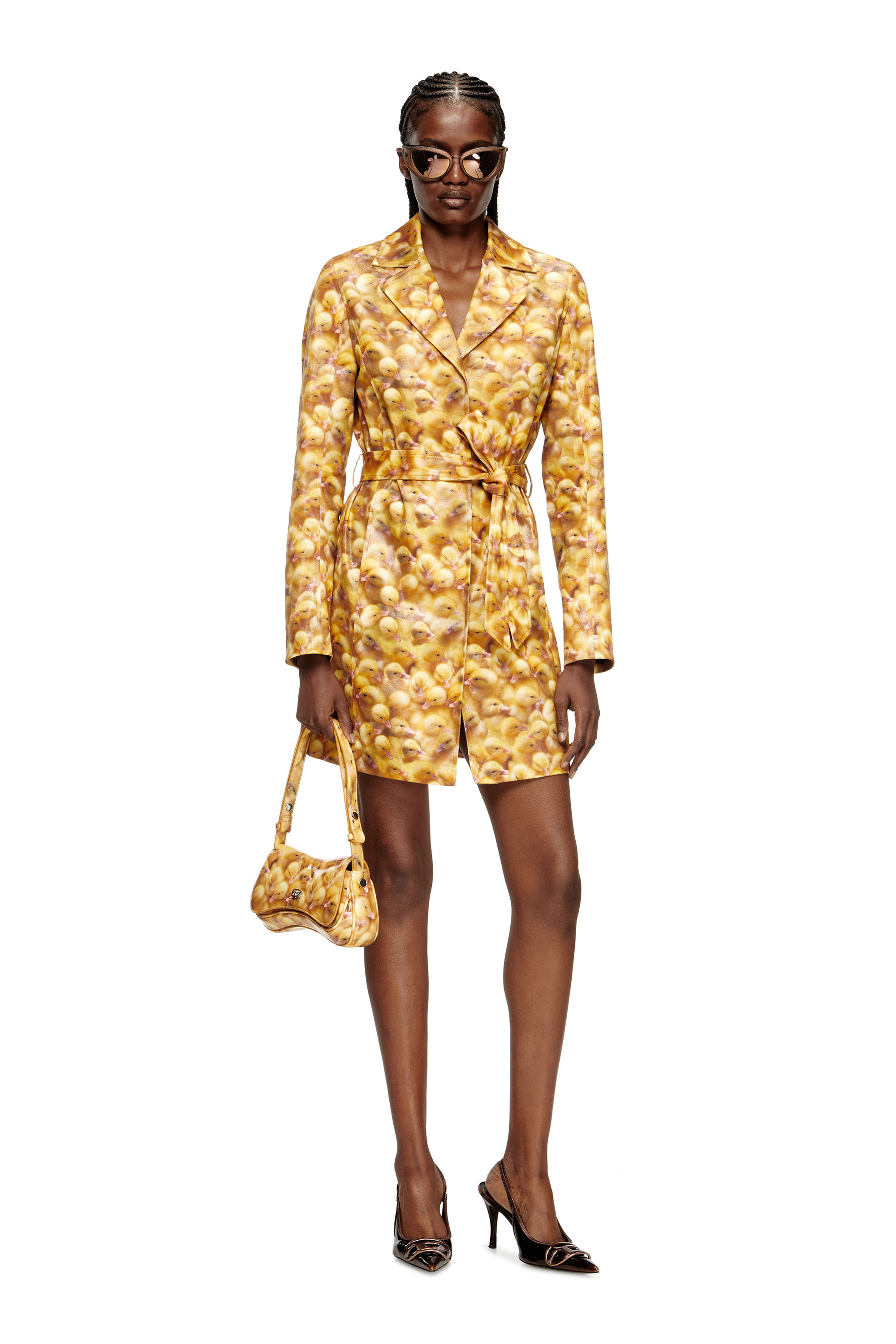 Diesel - G-OJI, Trench-coat à imprimé caneton Femme in Jaune - 2
