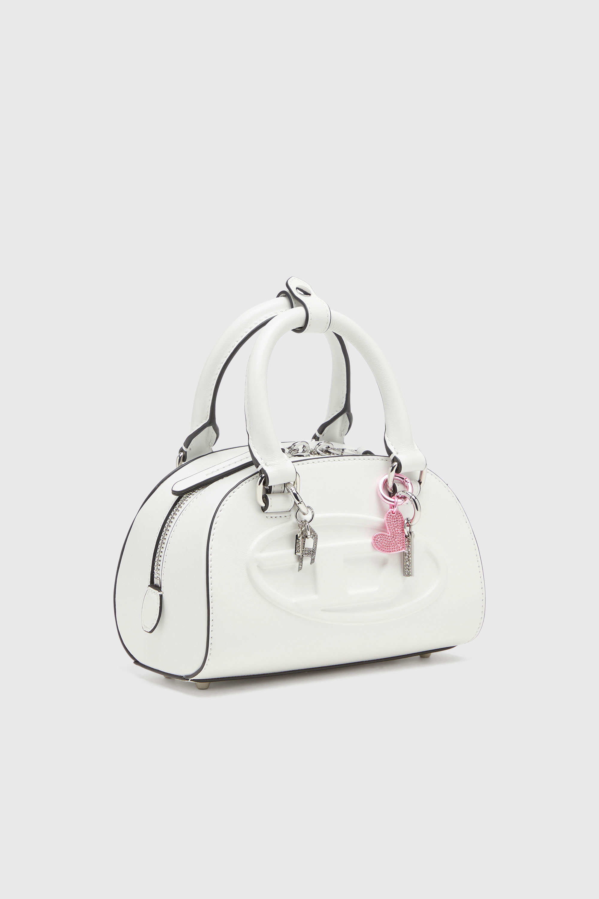 Diesel - CHARM-I, Charm en m&eacute;tal avec pendentif en strass Mixte in Gris argent&eacute; - 2