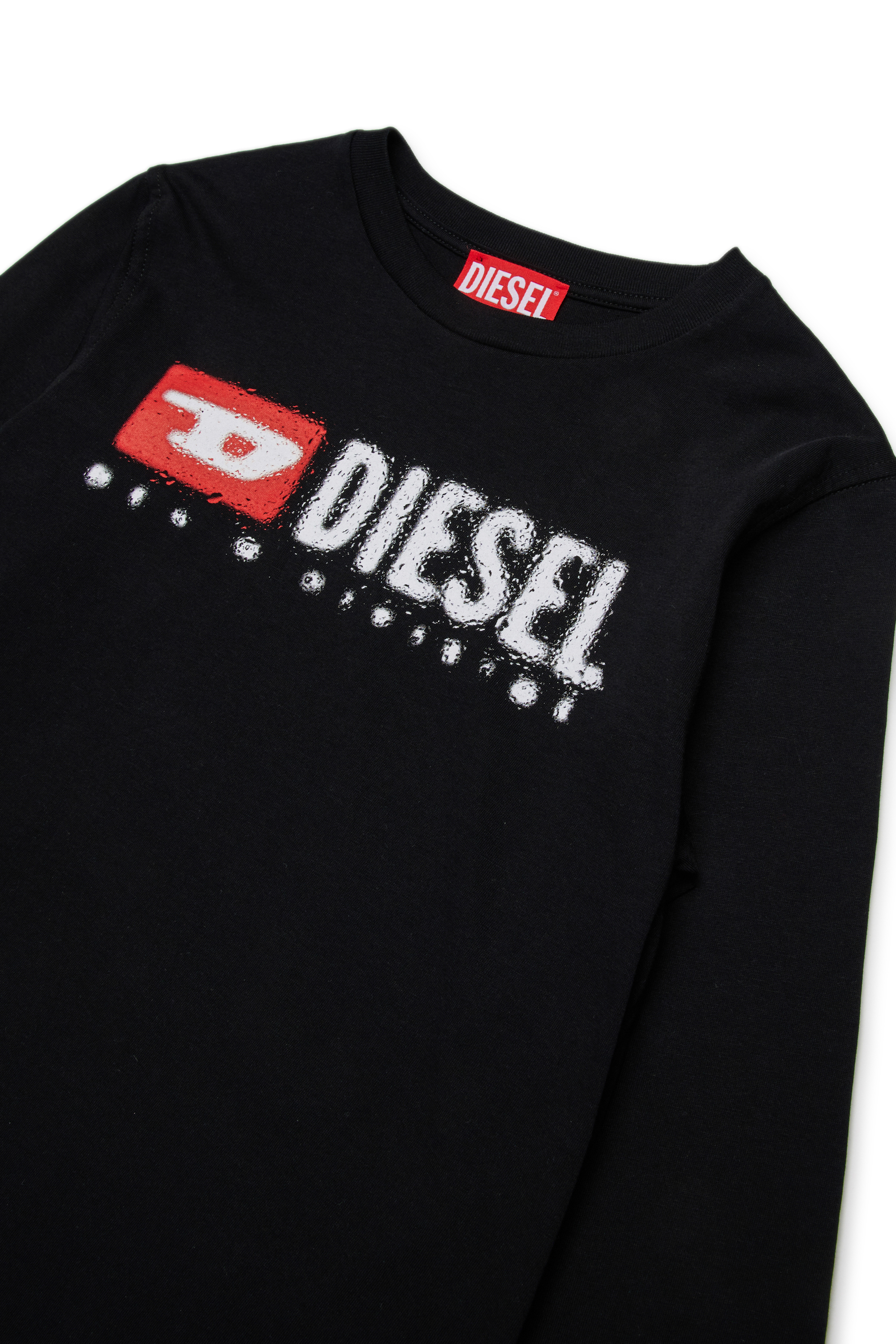 Diesel - TDROPS, T-shirt ras du cou en coton avec logo imprimé Homme in Noir - 3