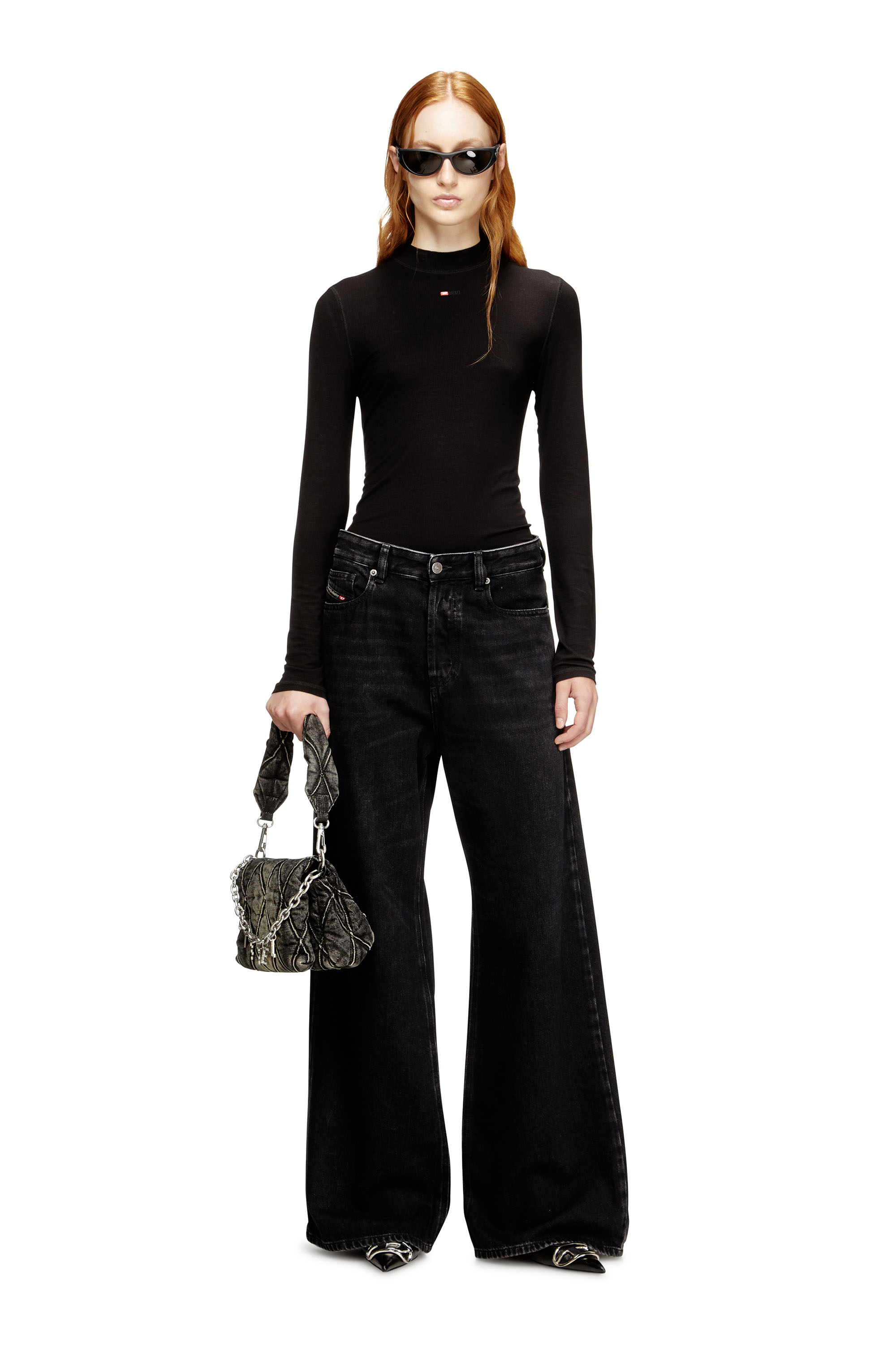 Diesel - Relaxed Jeans 1996 D-Sire 09P09 Femme, Noir/Gris foncé - Image 2
