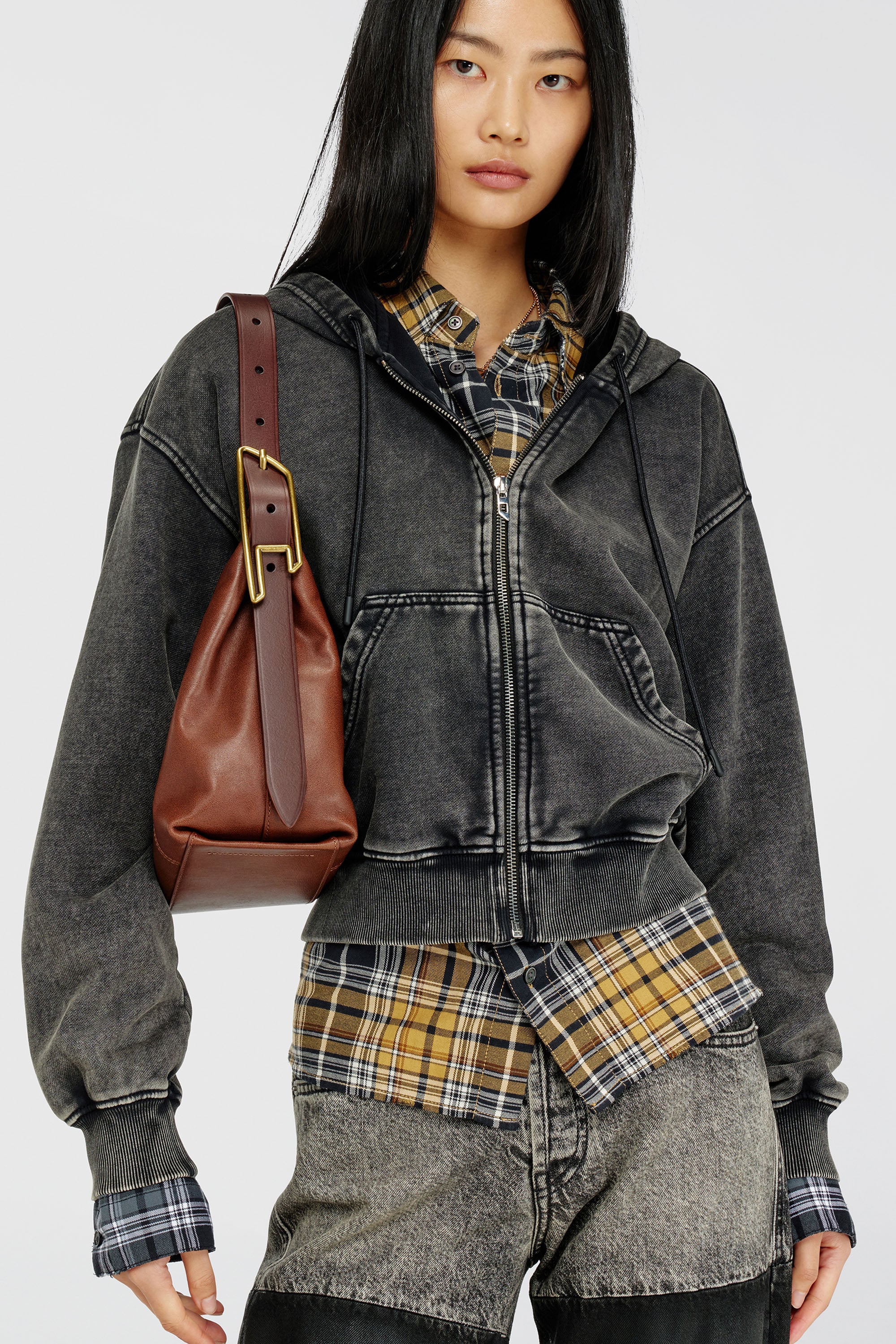 Diesel - D-LINE HOBO S, D-Line Sac port&eacute; &eacute;paule en cuir Femme in Marron - 3