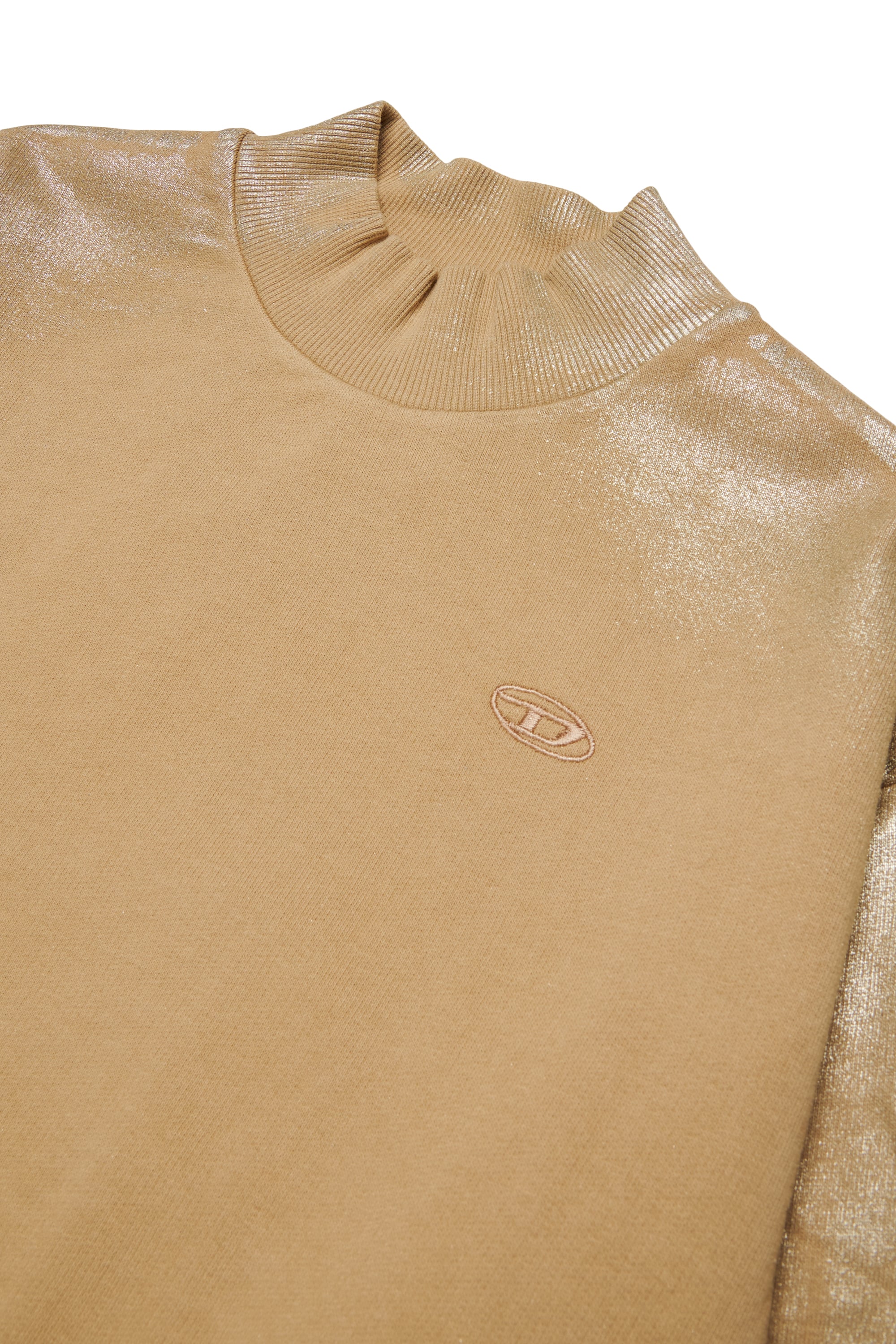 Diesel - SFALEXNS1, Sweat-shirt avec manches effet m&eacute;tallis&eacute; Femme in Marron - 3