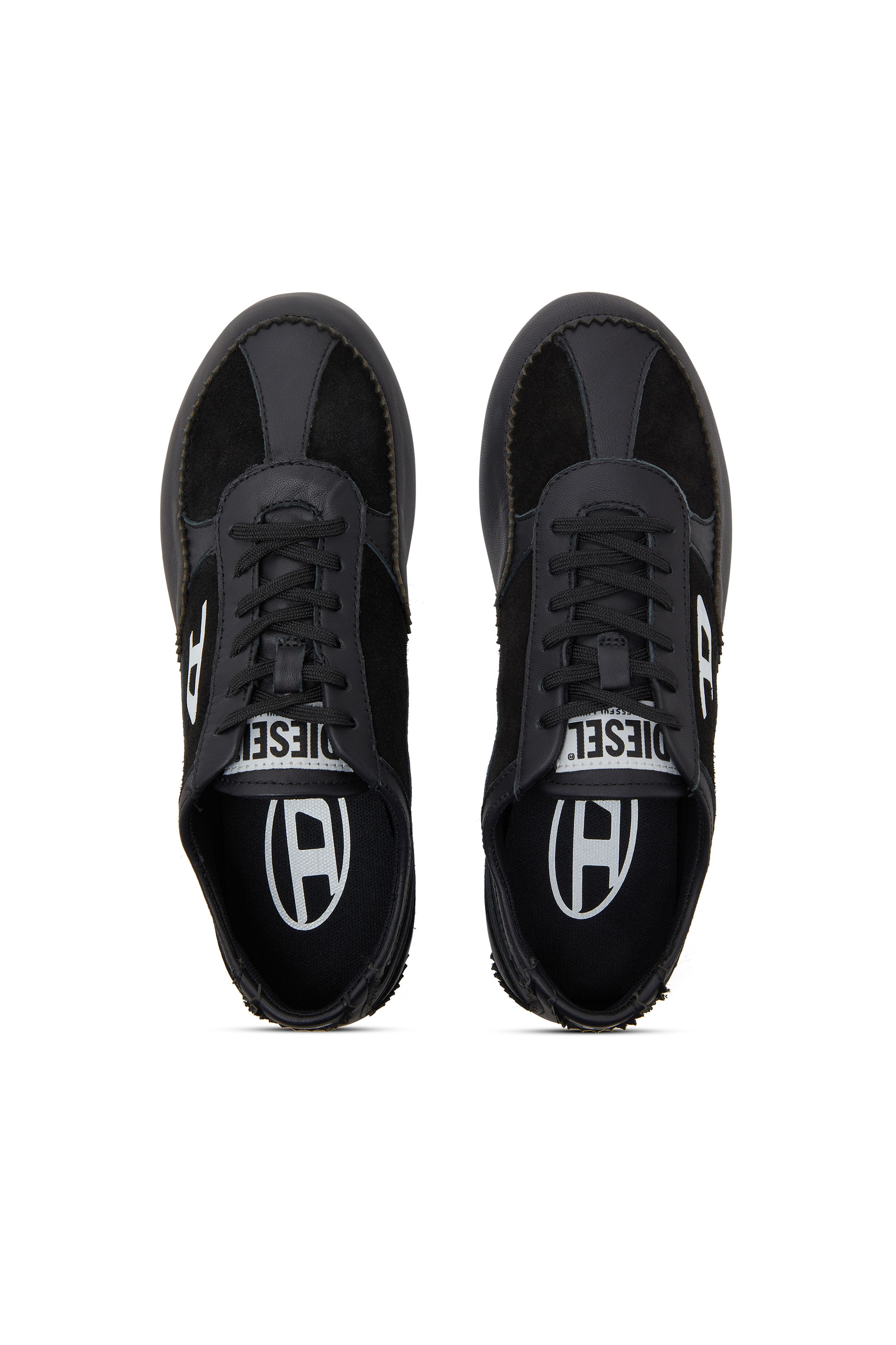 Diesel - D-MILE LOW W, Woman's D-Mile-Flat sneakers in leather and suede in Black - 4