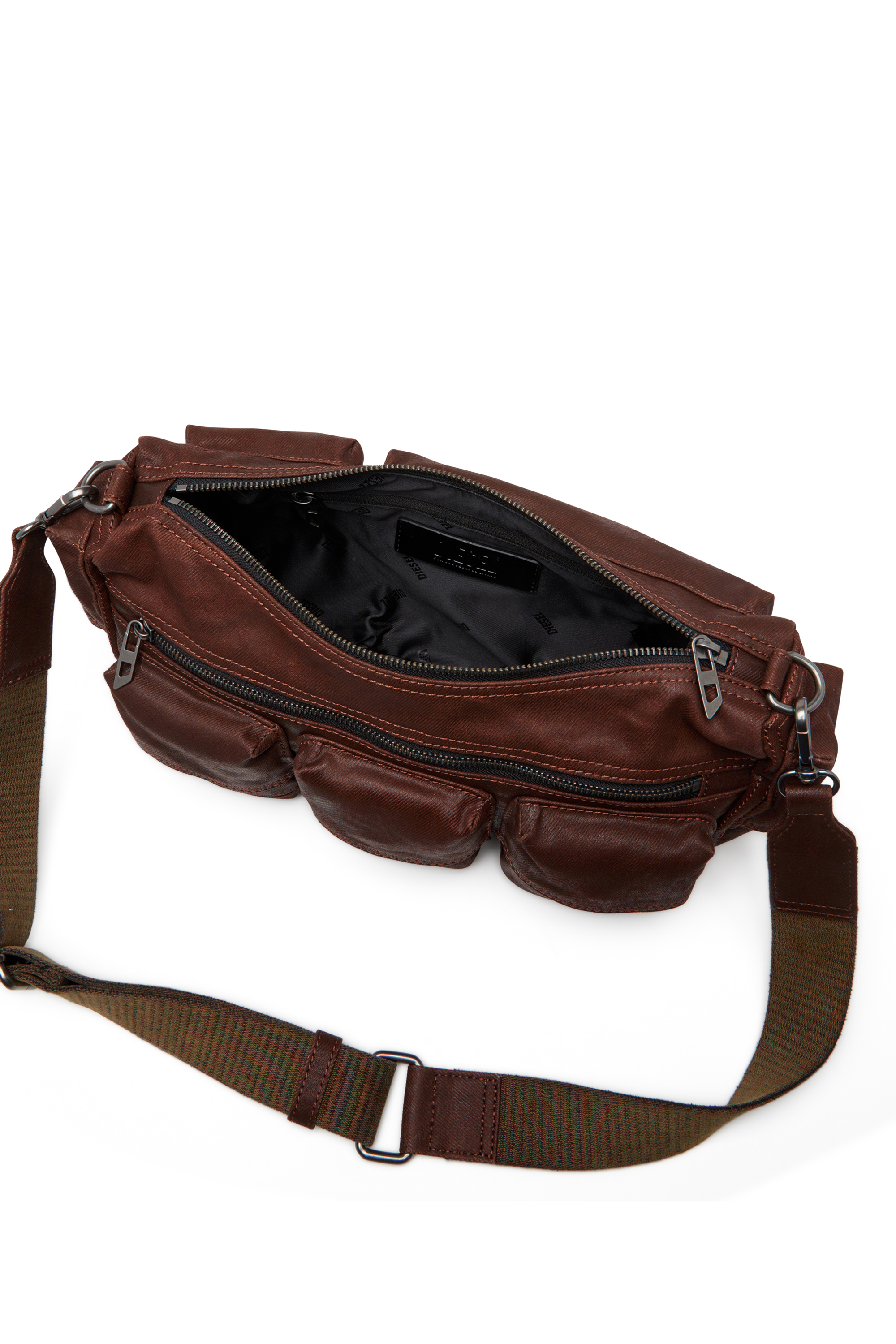 Diesel - MULTI-PKTS SHOULDER BAG X, Multi-Pkts - Sac en coton avec plusieurs poches Mixte in Marron - 5