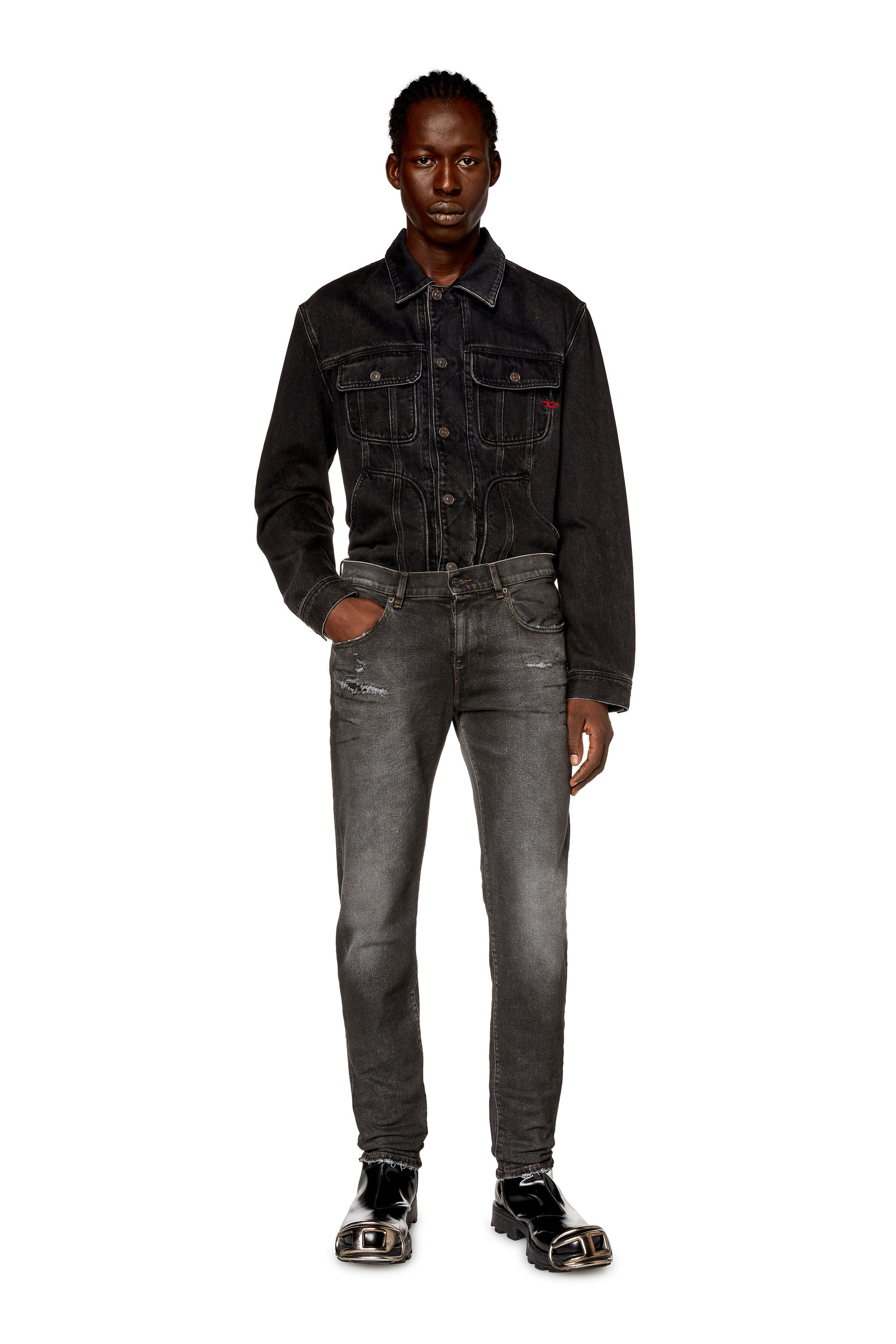 Diesel - Slim Jeans 2019 D-Strukt E9D78, Noir/Gris foncé - Image 4