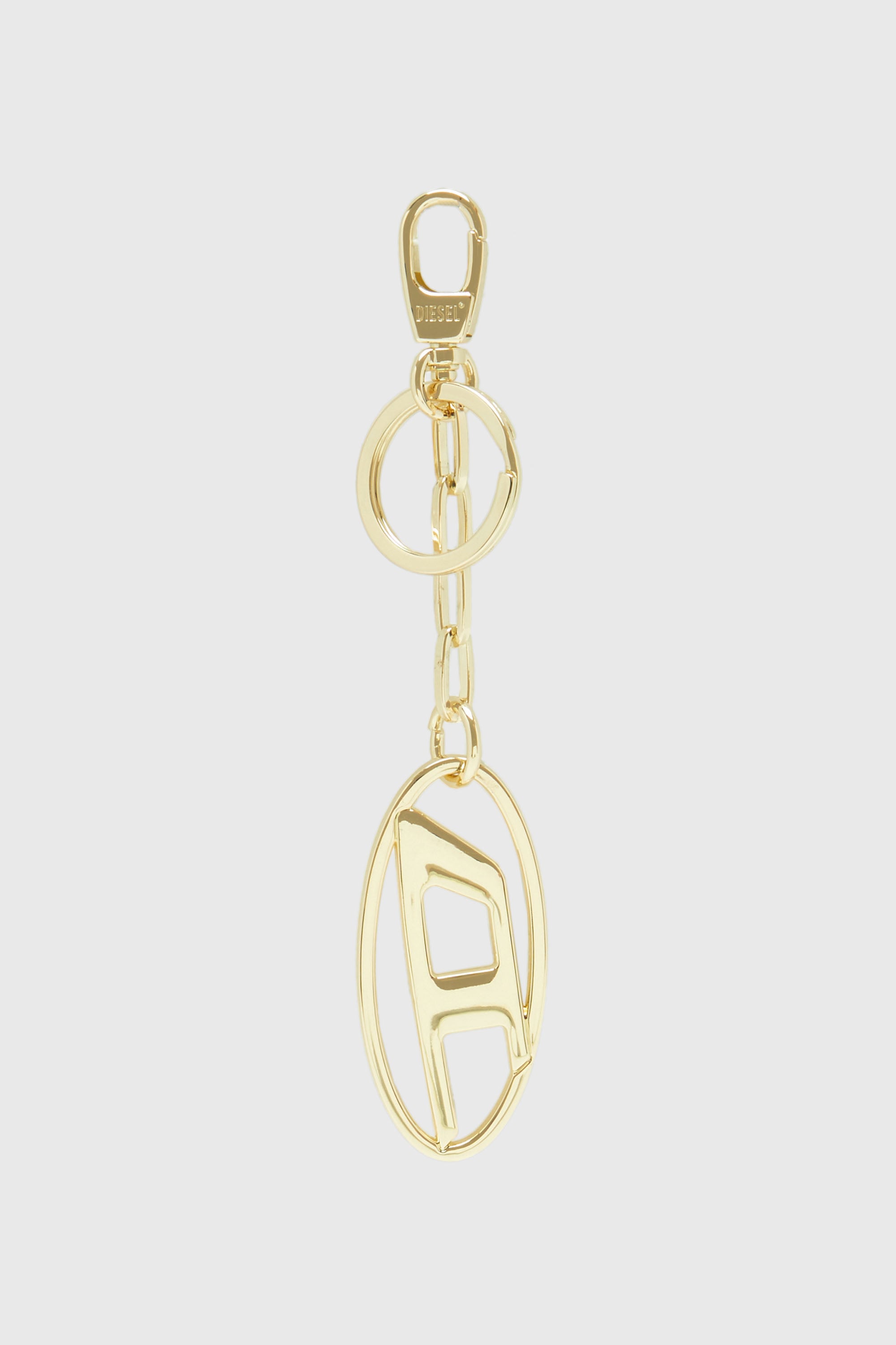 Diesel - HOLY-C, Unisex's Metal keyring with logo plaque in Gold - 1