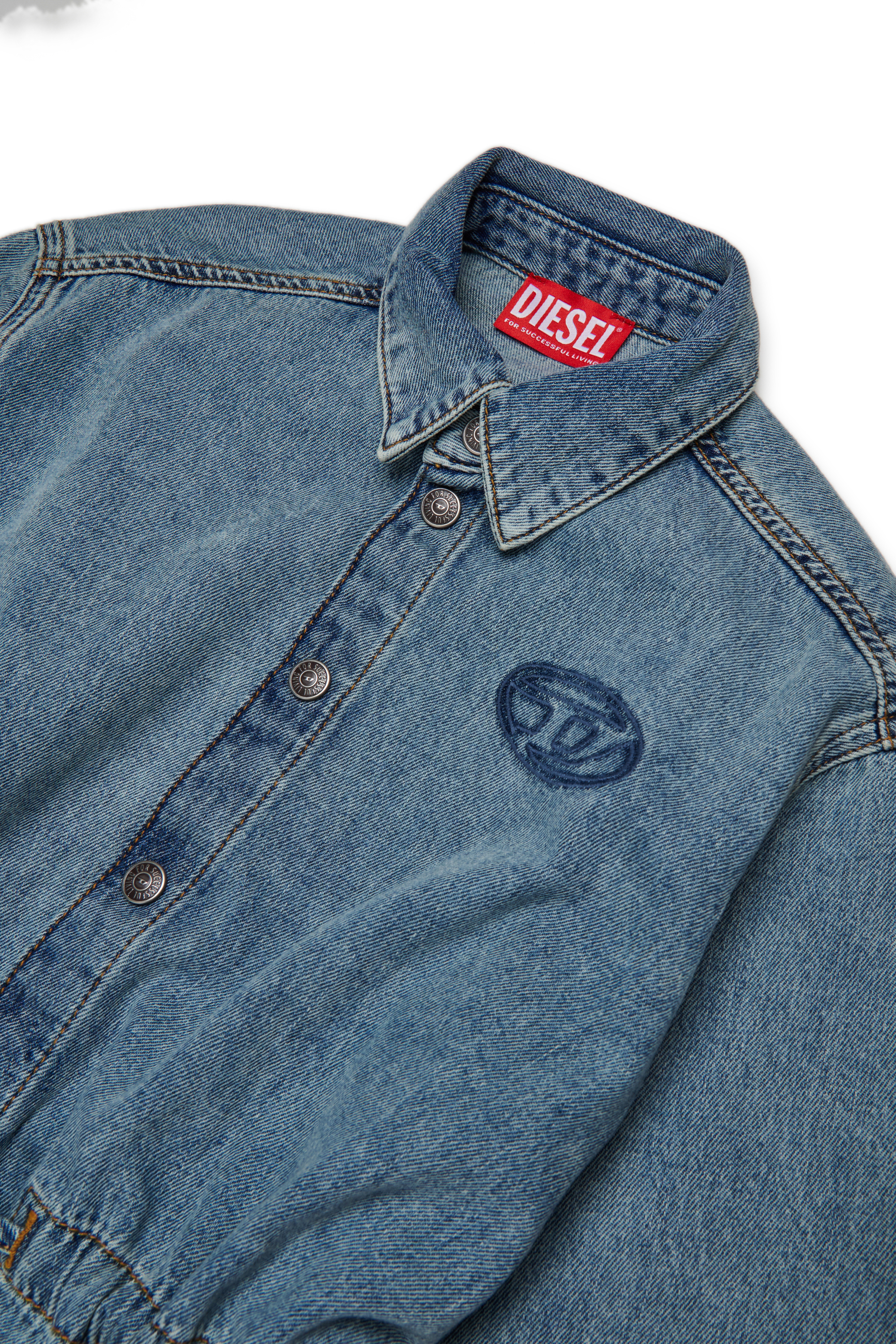 Diesel - DREAMY, Robe en denim avec cordon de serrage Femme in Bleu - 3