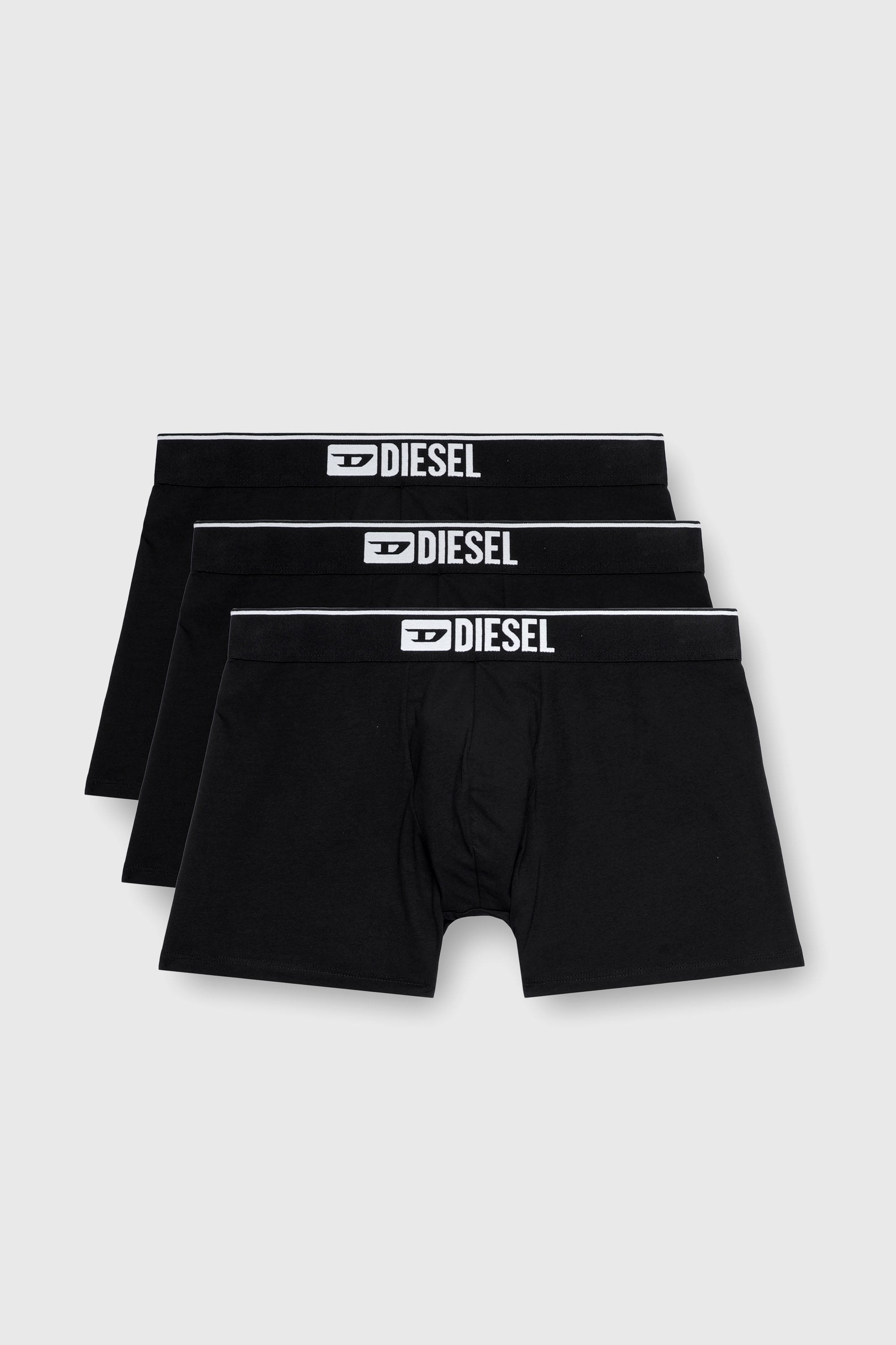 Diesel - UMBX-SEBASTIANTHREEPAC, Lot de trois boxers longs couleur unie Homme in Noir - 1