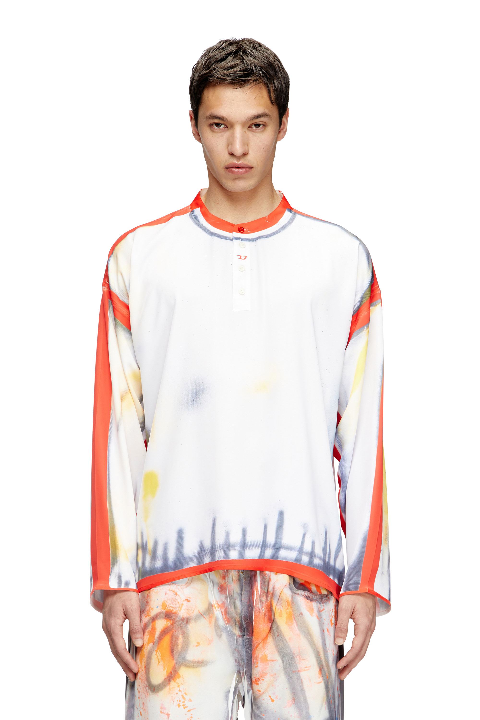 Diesel - T-OLAVI-A-SER-GRAFFITI-USA, Top Henley avec imprimé graffiti Mixte in Polychrome - 3