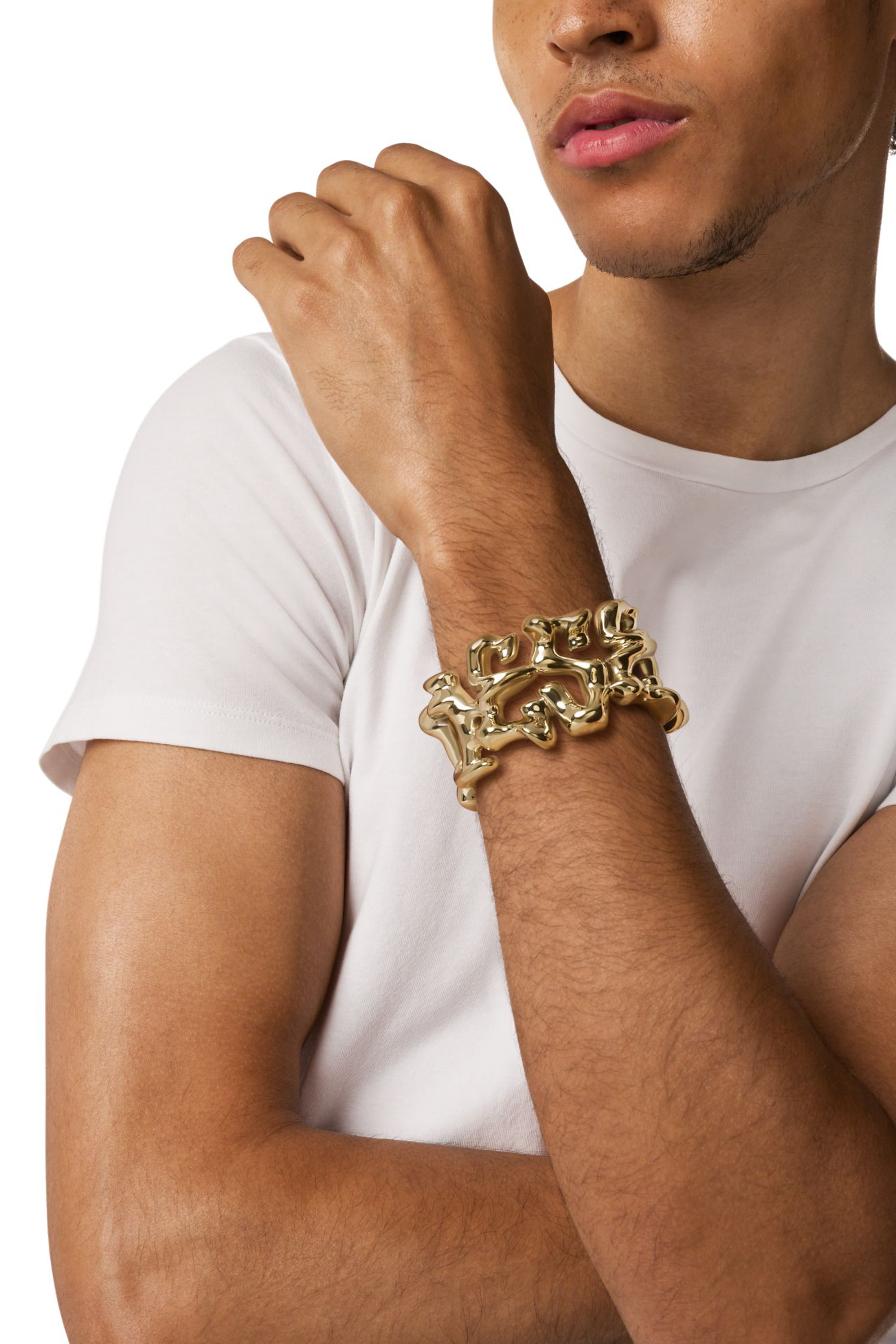 Diesel - DX1660710 JEWELLERY, Bracelet manchette en acier inoxydable Mixte in Doré - 4