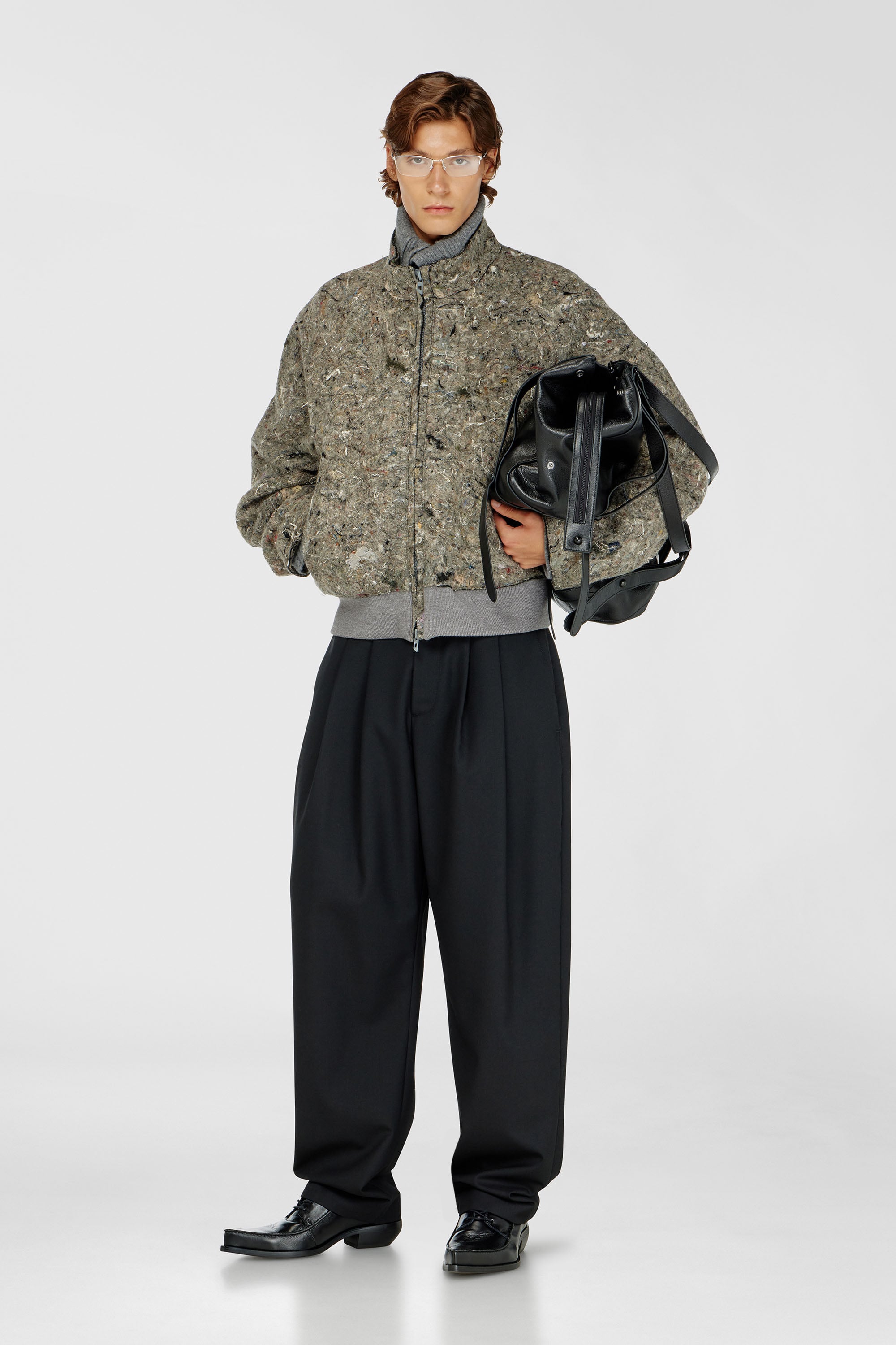 Diesel - J-DISTEM, Veste en feutre upcycl&eacute; Homme in Gris - 2