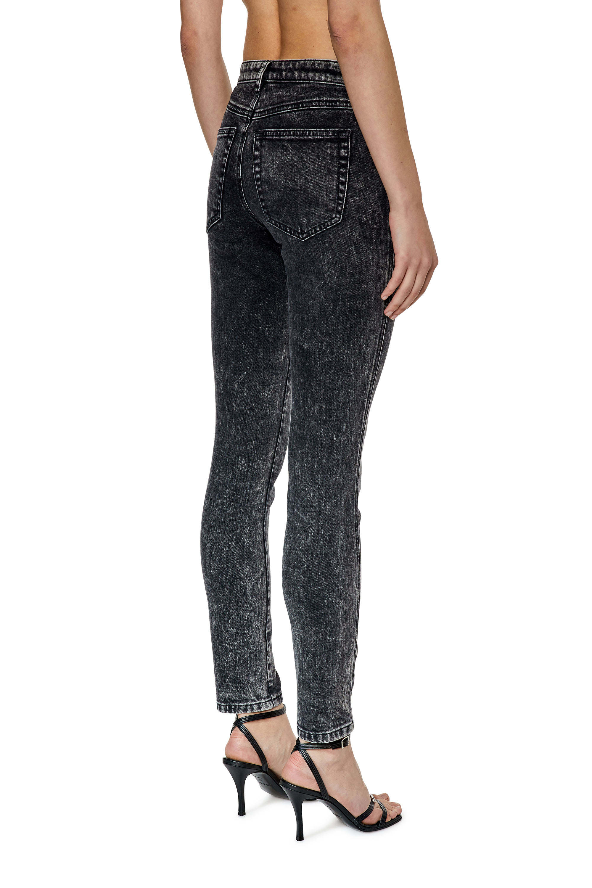 Diesel - Skinny Jeans 2015 Babhila 0ENAN, Noir/Gris foncé - Image 4