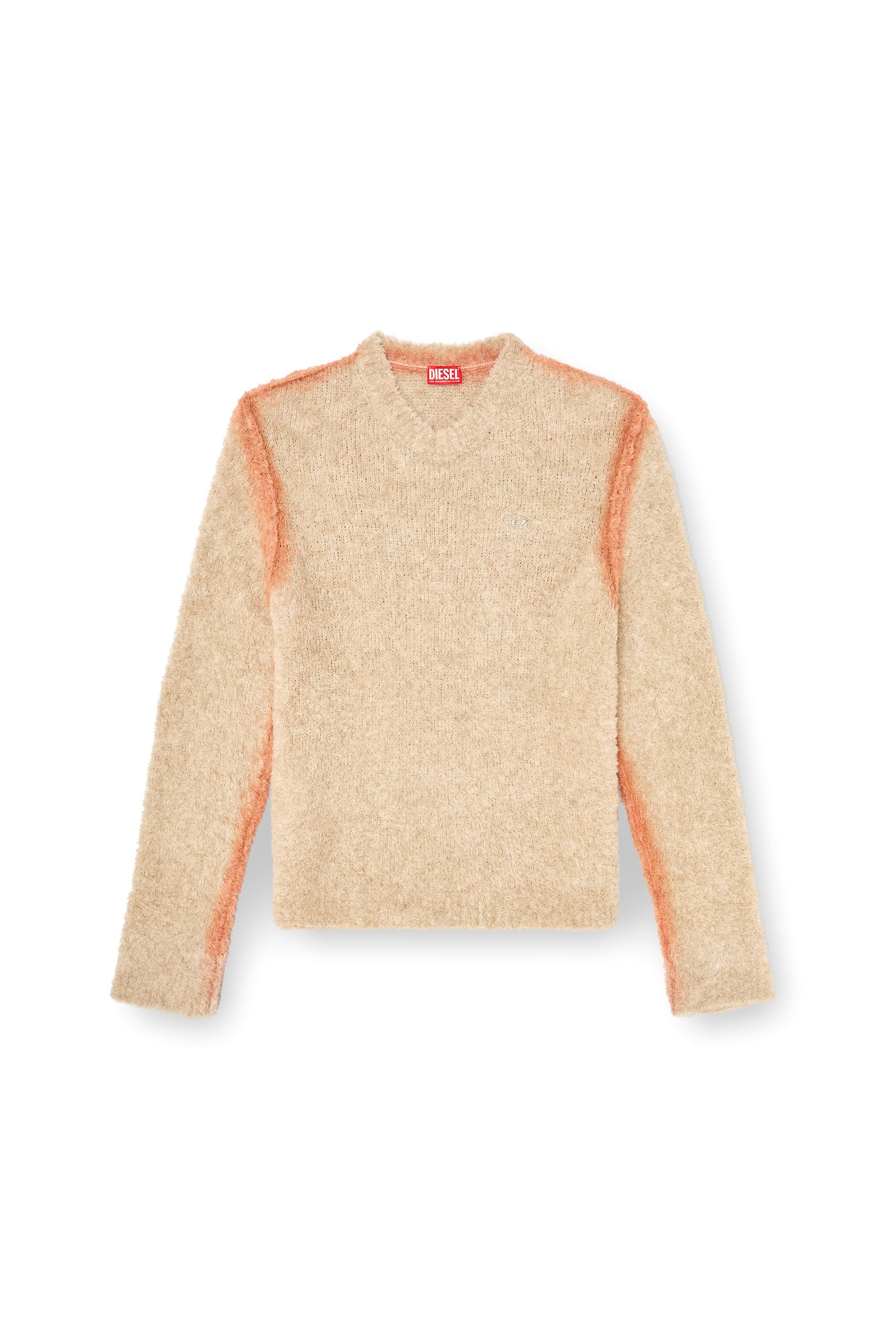 Diesel - K-RIMI, Pull en m&eacute;lange d&rsquo;alpaga avec coutures effet spray Homme in Marron - 3