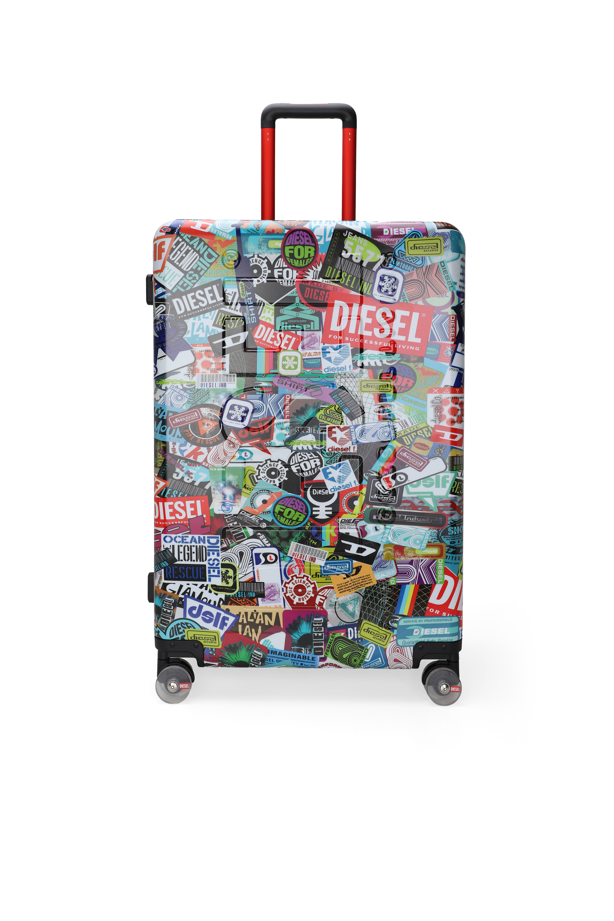 Diesel - DIESEL PC PRINTED TROLLEY-STICKERS- DSL0, Valise style sticker taille L Mixte in Polychrome - 1