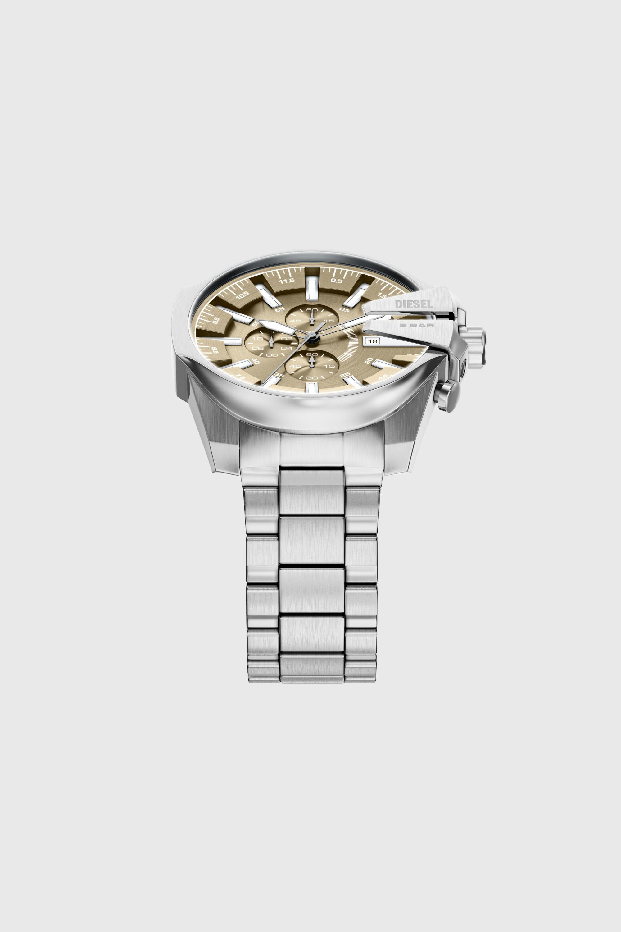 Diesel - DZ4702 WATCH, Montre Mega Chief Slim en acier inoxydable Homme in Gris argent&eacute; - 4