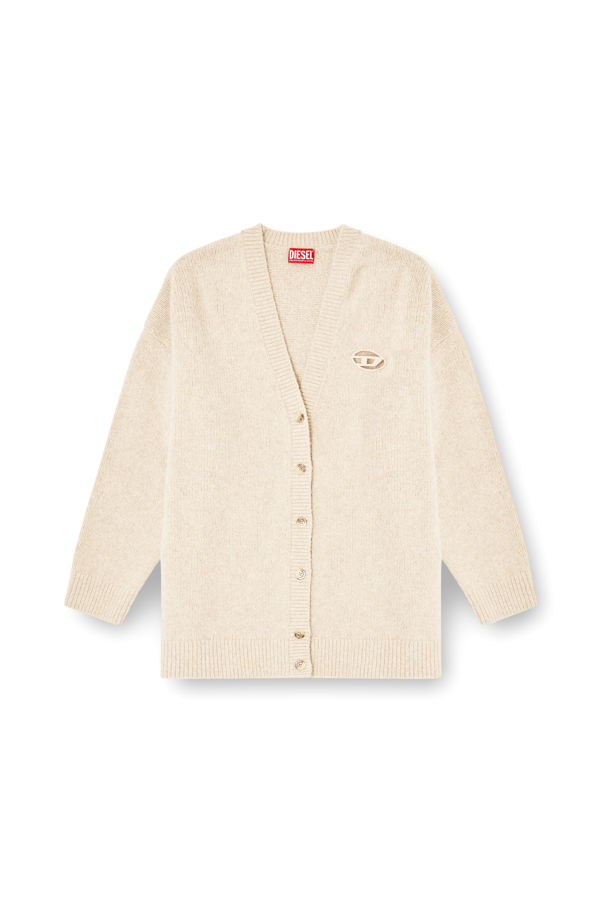 Diesel - M-AREELA, Cardigan en mélange de laine et d'alpaga Femme in Beige - 3