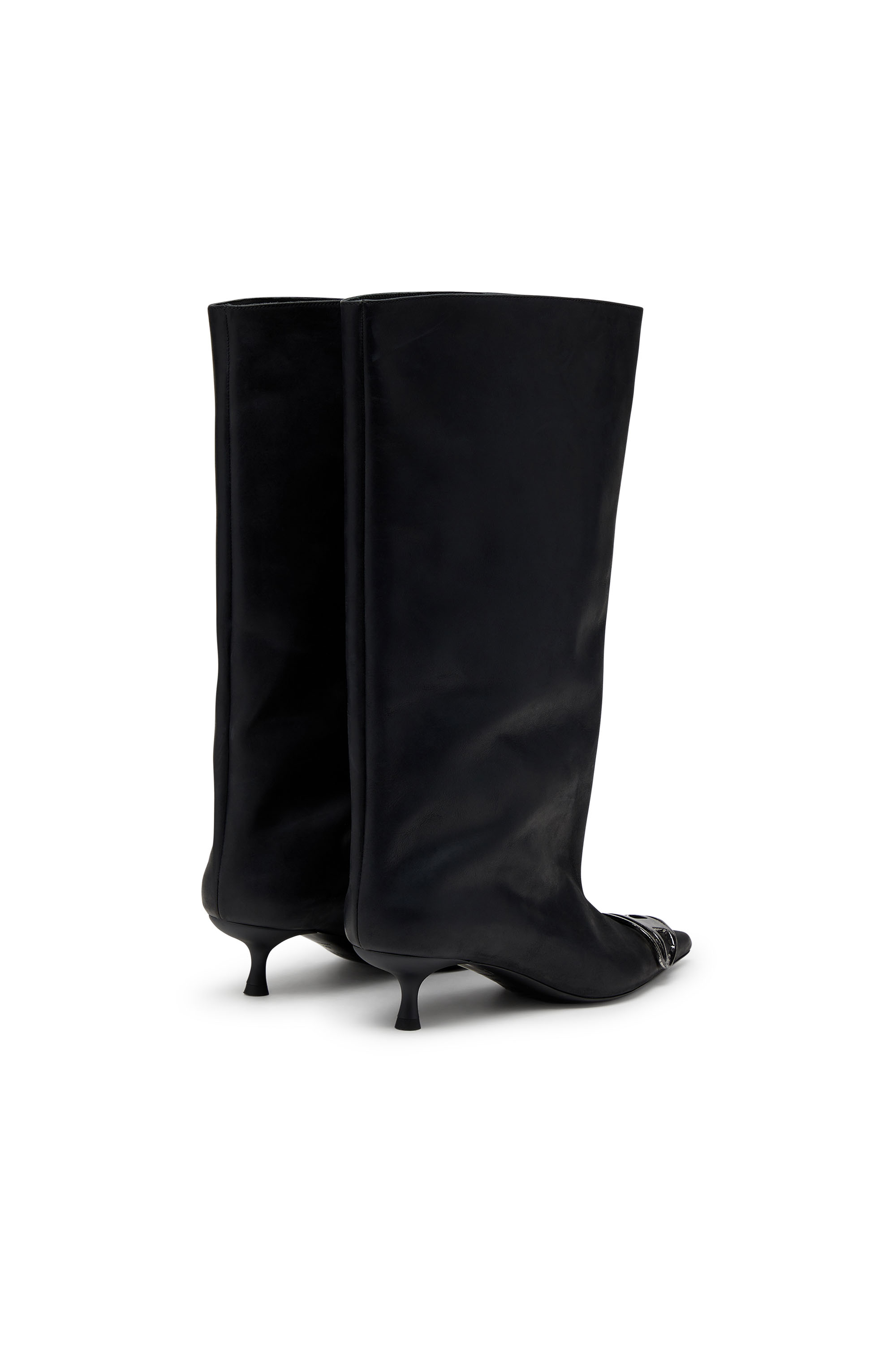 Diesel - D-VENUS 40 KB TUBE, Bottes hauteur genou en cuir huilé Femme in Noir - 3
