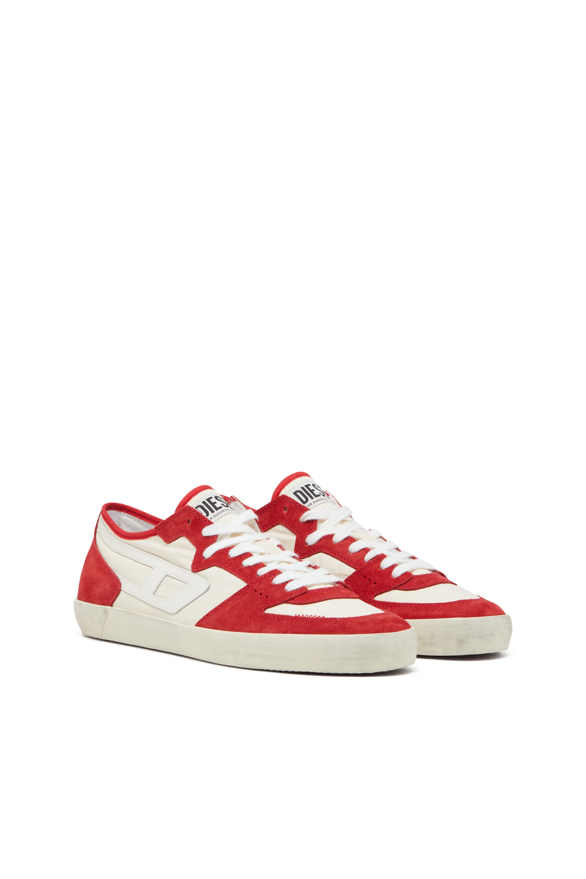 Diesel - S-LEROJI D-1 LOW, Man's S-Leroji D-Sneakers in padded ripstop and suede in Red/White - 2