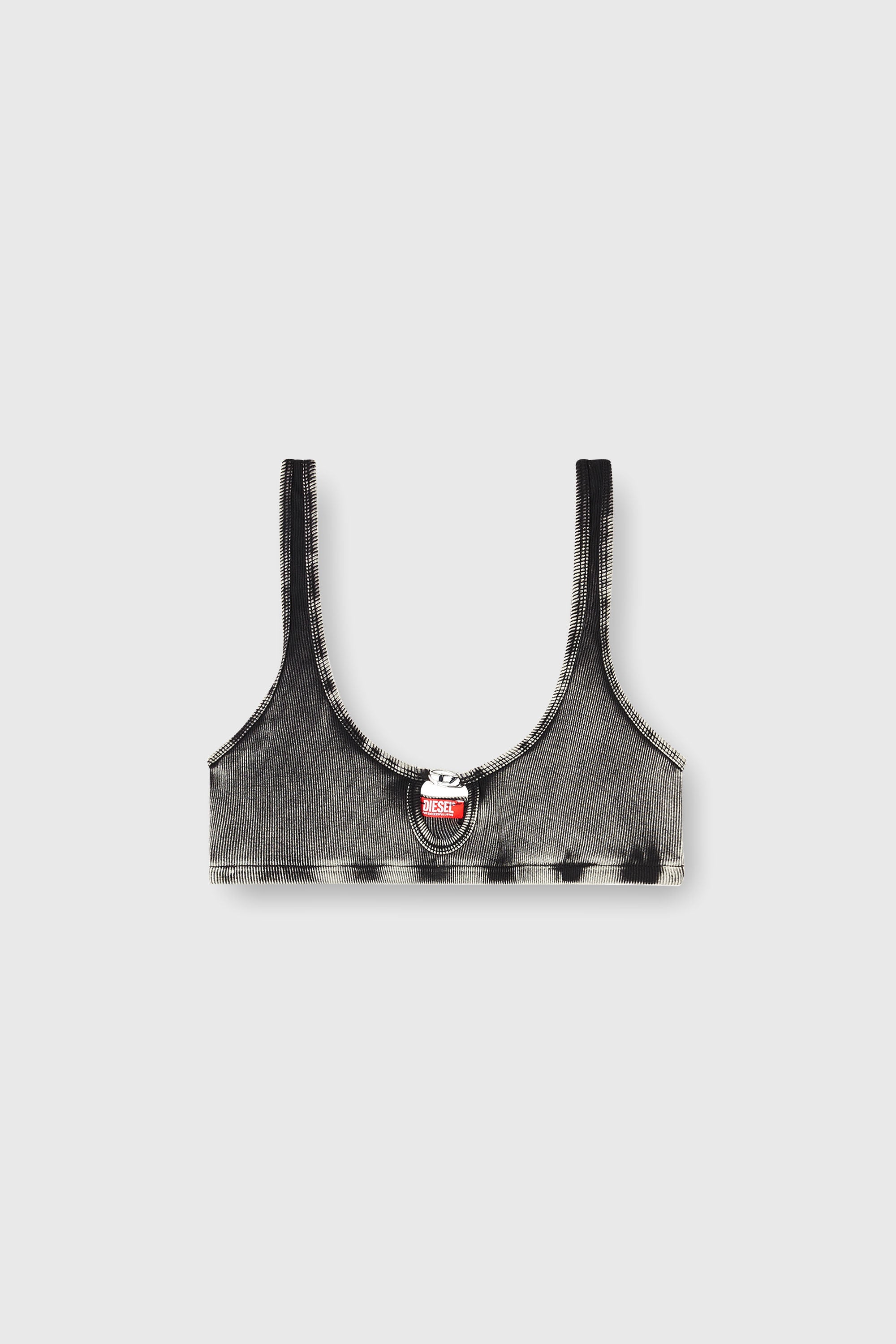 Diesel - FLORENCE-DNM, Brassi&egrave;re en coton c&ocirc;tel&eacute; avec bijou Oval D Femme in Gris - 2