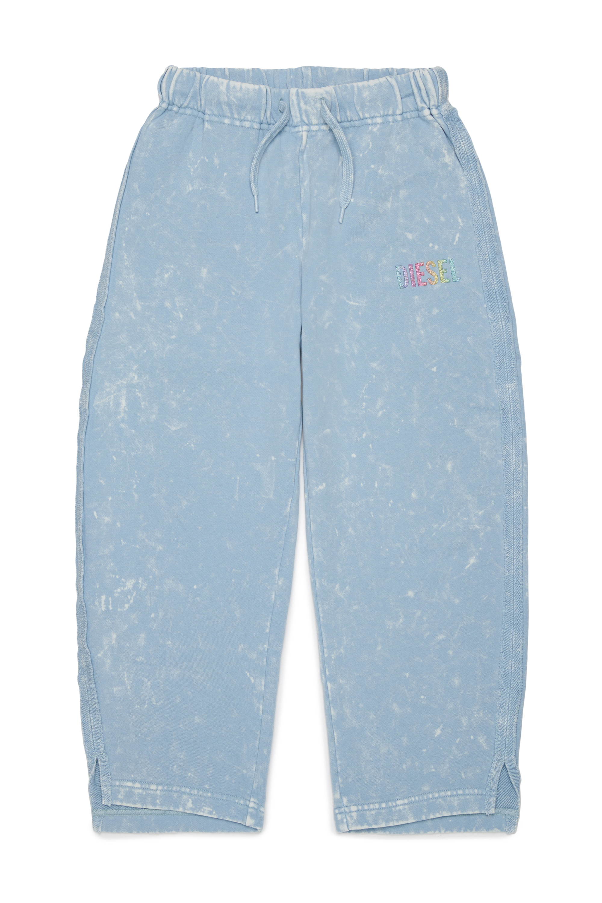 Diesel - PLOXY, Pantalon de surv&ecirc;tement en coton &agrave; effet marbr&eacute; Femme in Bleu - 1