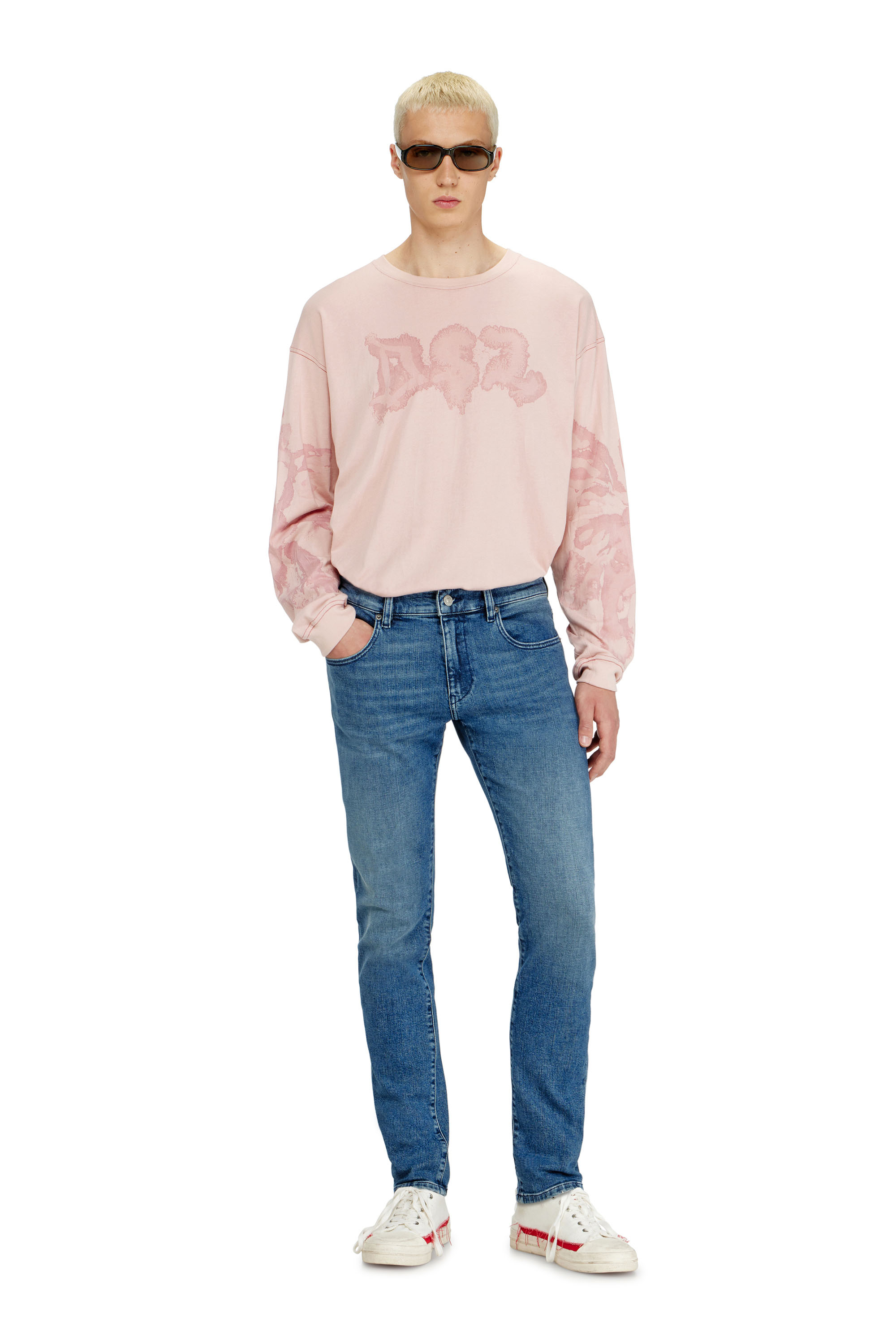 Diesel - Slim Jeans 2019 D-Strukt 0HDBK Homme, Bleu moyen - Image 2