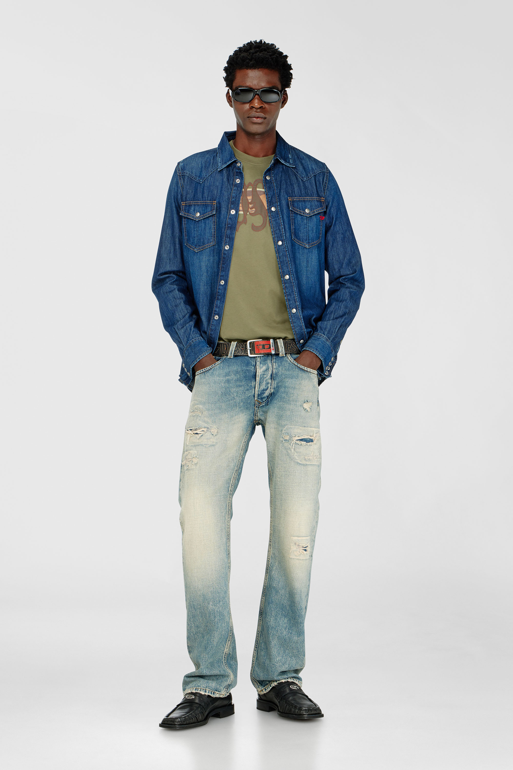 Diesel - D-VEGA, Surchemise en denim Homme in Bleu - 2