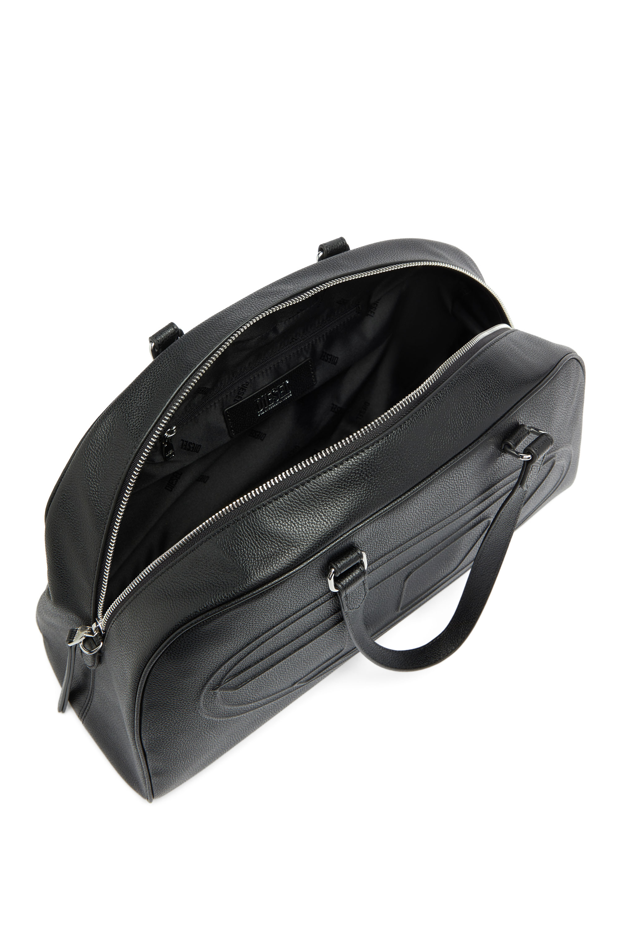 Diesel - 1DR DOME DUFFLE, 1DR Dome  - Sac de voyage en cuir avec Oval D Mixte in Noir - 3