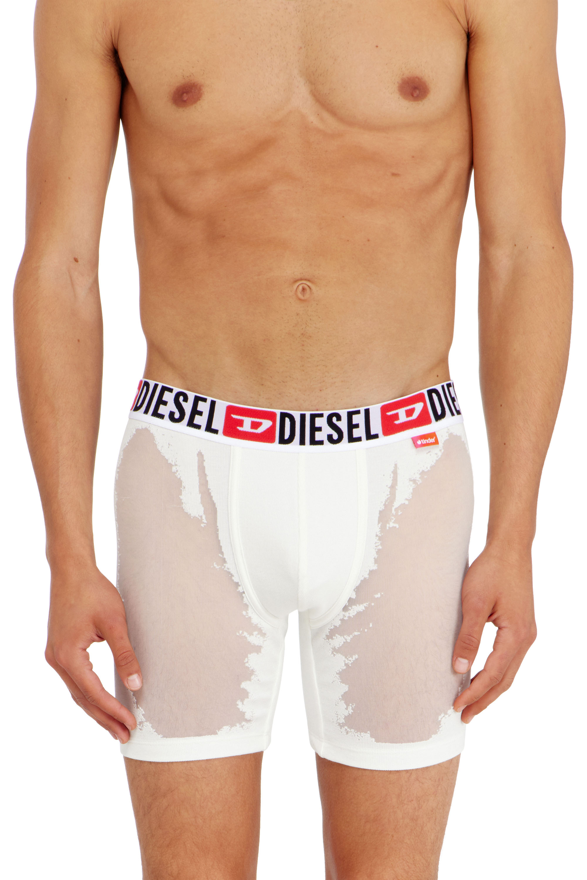 Diesel - PR-MAX-D-CORE, Boxer long avec effet d&eacute;vor&eacute; transparent Homme in Blanc - 2