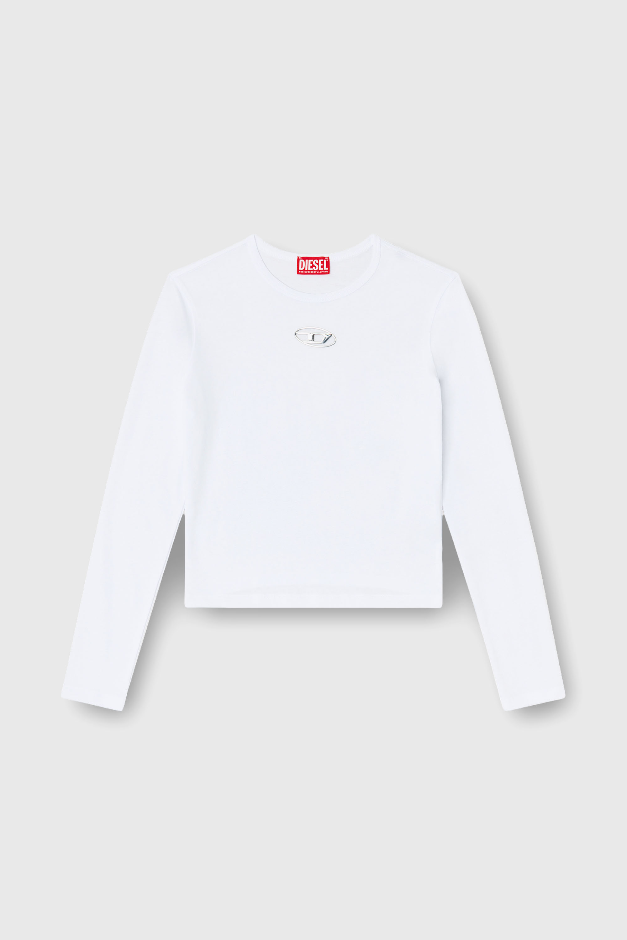 Diesel - T-UNCUTIE-LONG-LS-OD, Haut &agrave; manches longues avec cut-out Oval D Femme in Blanc - 2