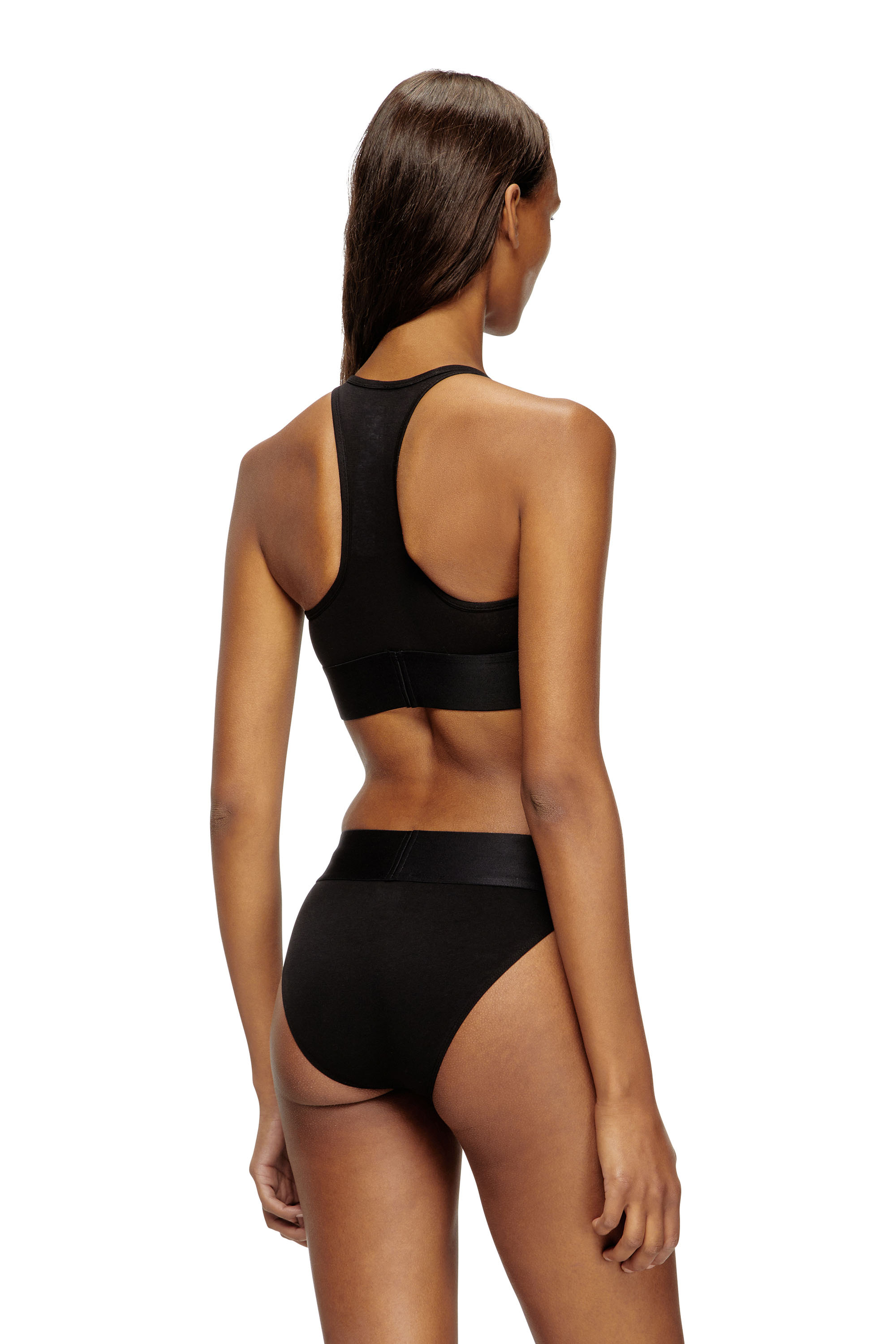 Diesel - UFSB-COTTON-RACE-BRALETTE-XL, Soutien-gorge de sport avec logo découpé Femme in Noir - 3