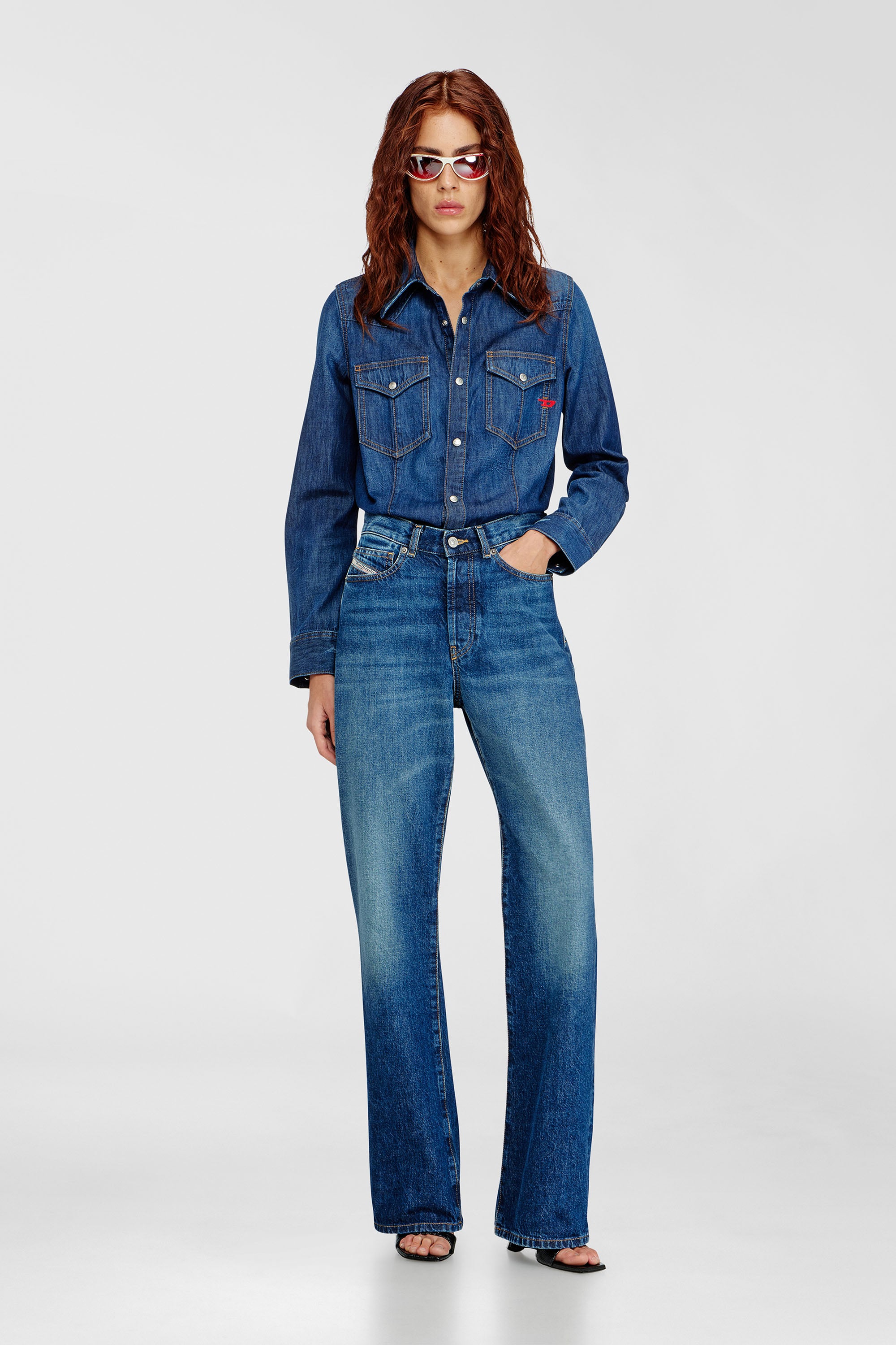 Western shirt in clean-wash denim