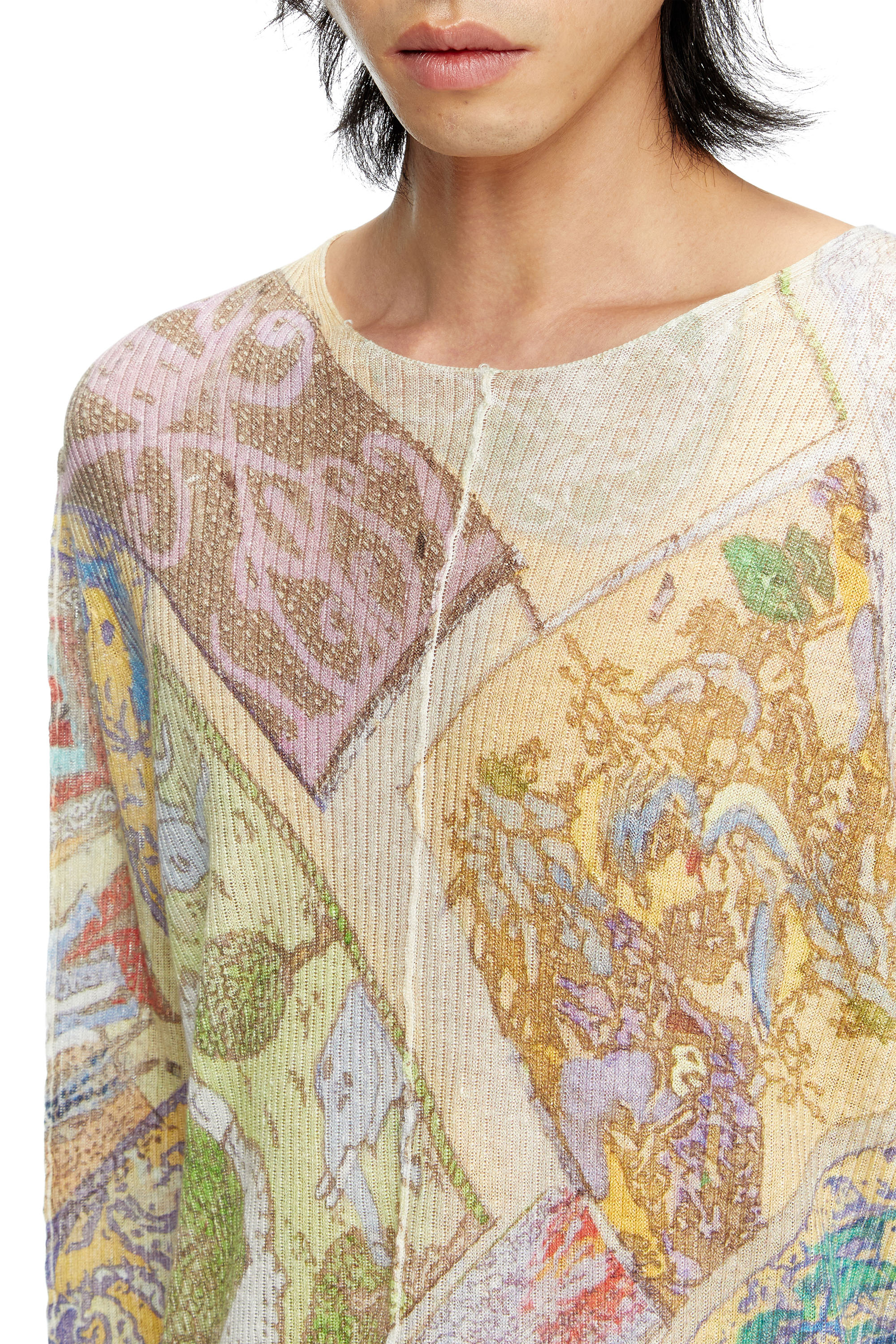 Diesel - K-RENTON, Pull en lin avec imprimé médiéval Mixte in Polychrome - 5