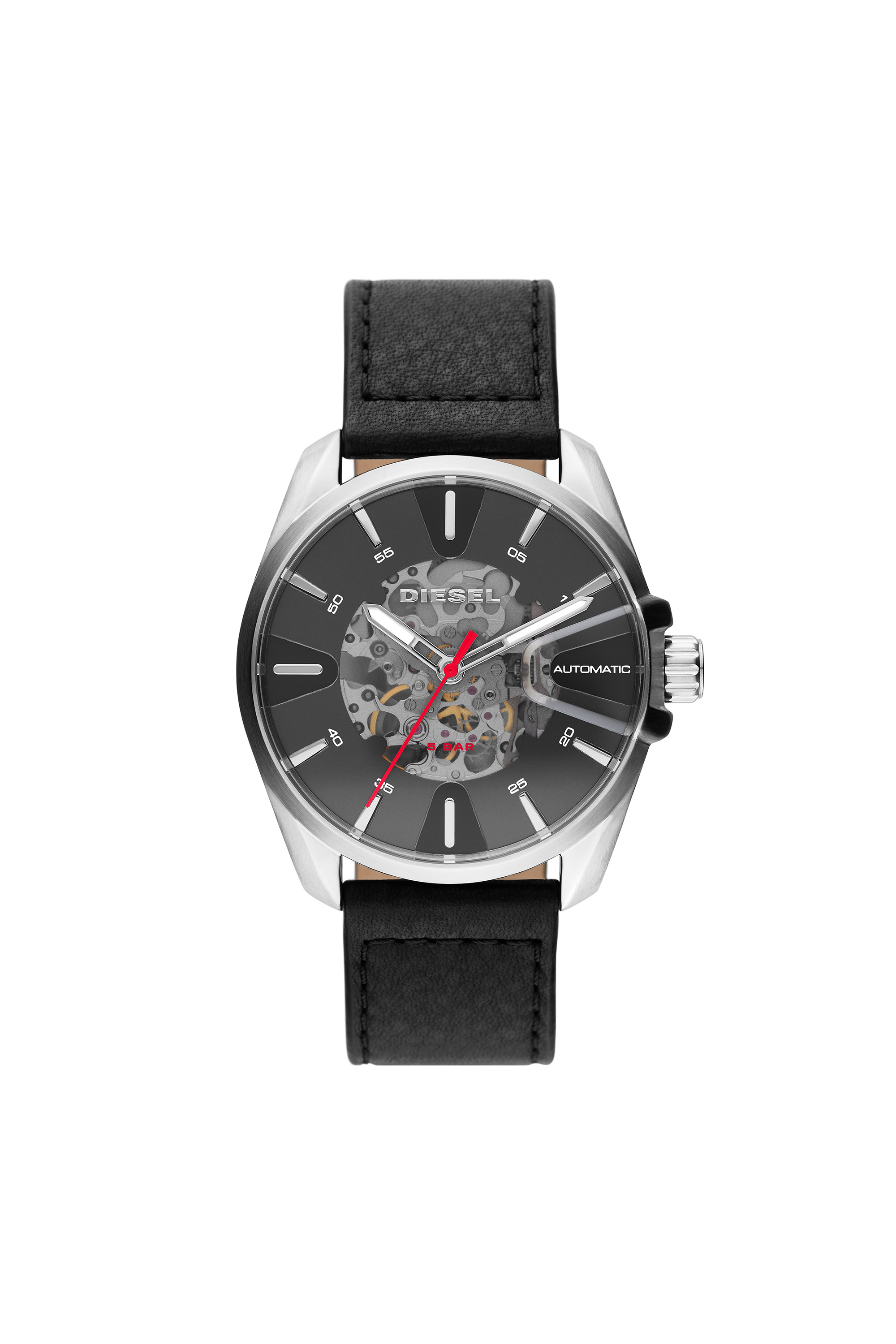 Diesel - DZ1966, Montre MS9 avec un bracelet en cuir noir Homme in Noir - 1
