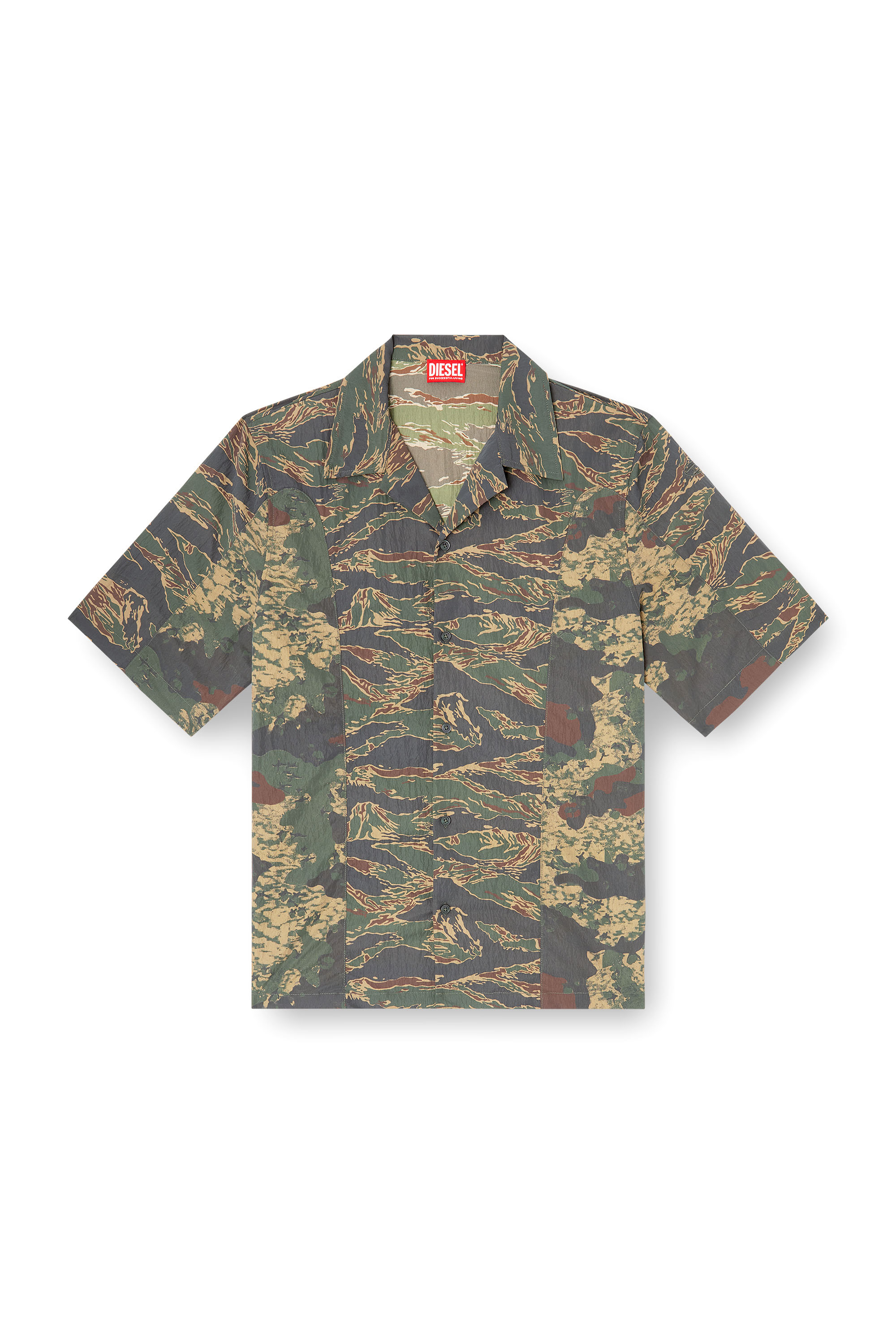 Diesel - S-BRACK-EPBW, Chemise avec imprimés camouflage mélangés Homme in Vert - 3