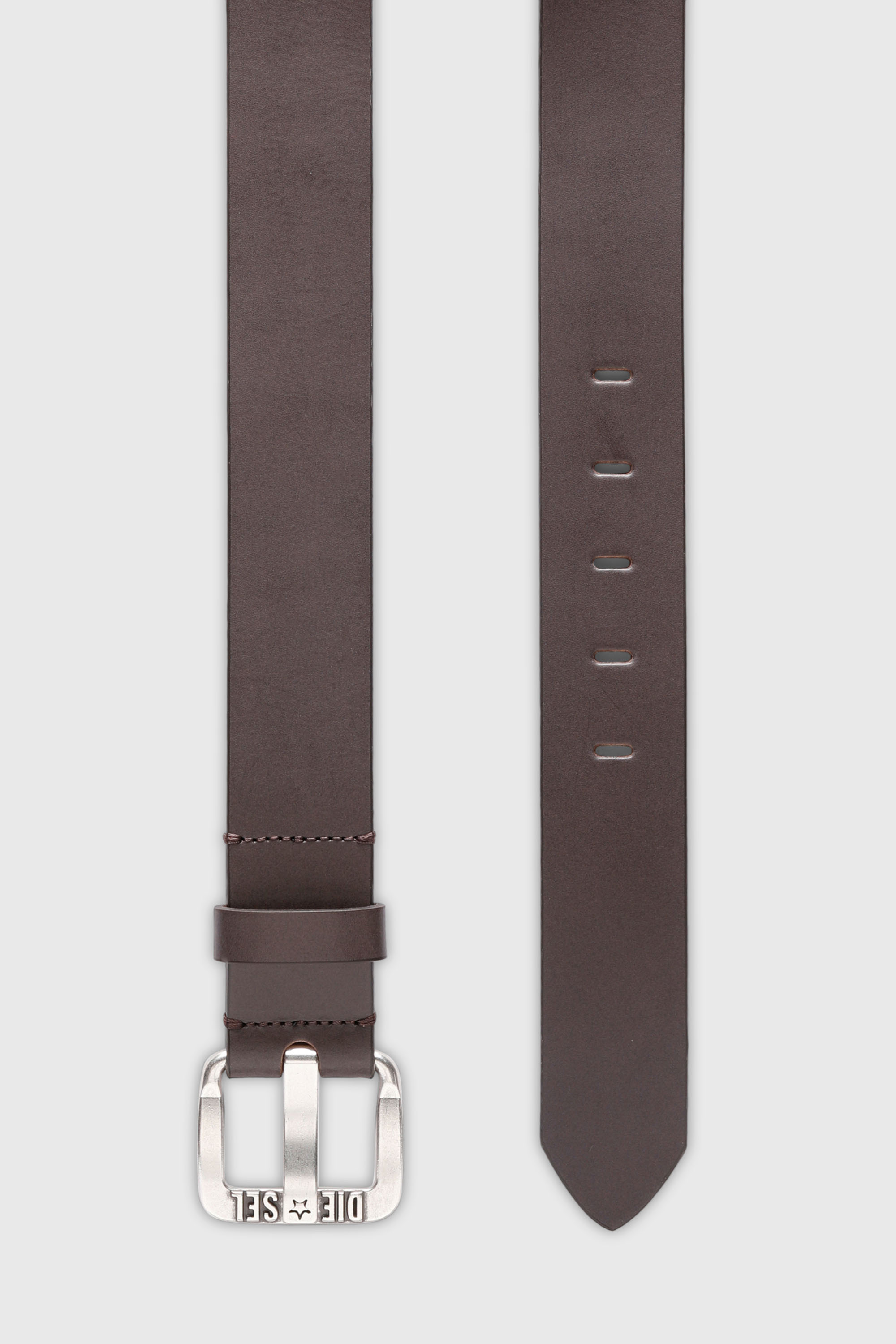 Diesel - B-STAR II, Ceinture 3.9 cm en cuir avec boucle logo &eacute;toile en m&eacute;tal Homme in Marron - 3
